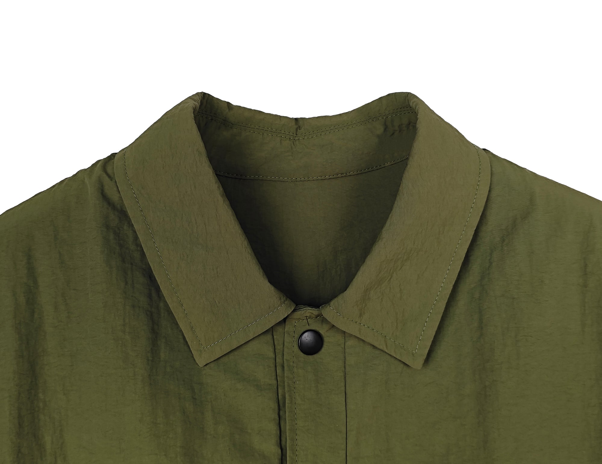 Men's Relaxed Fit 100% Nylon Short Sleeve Shirt - Button-Down Collared Casual Top with Dual Patch Pockets