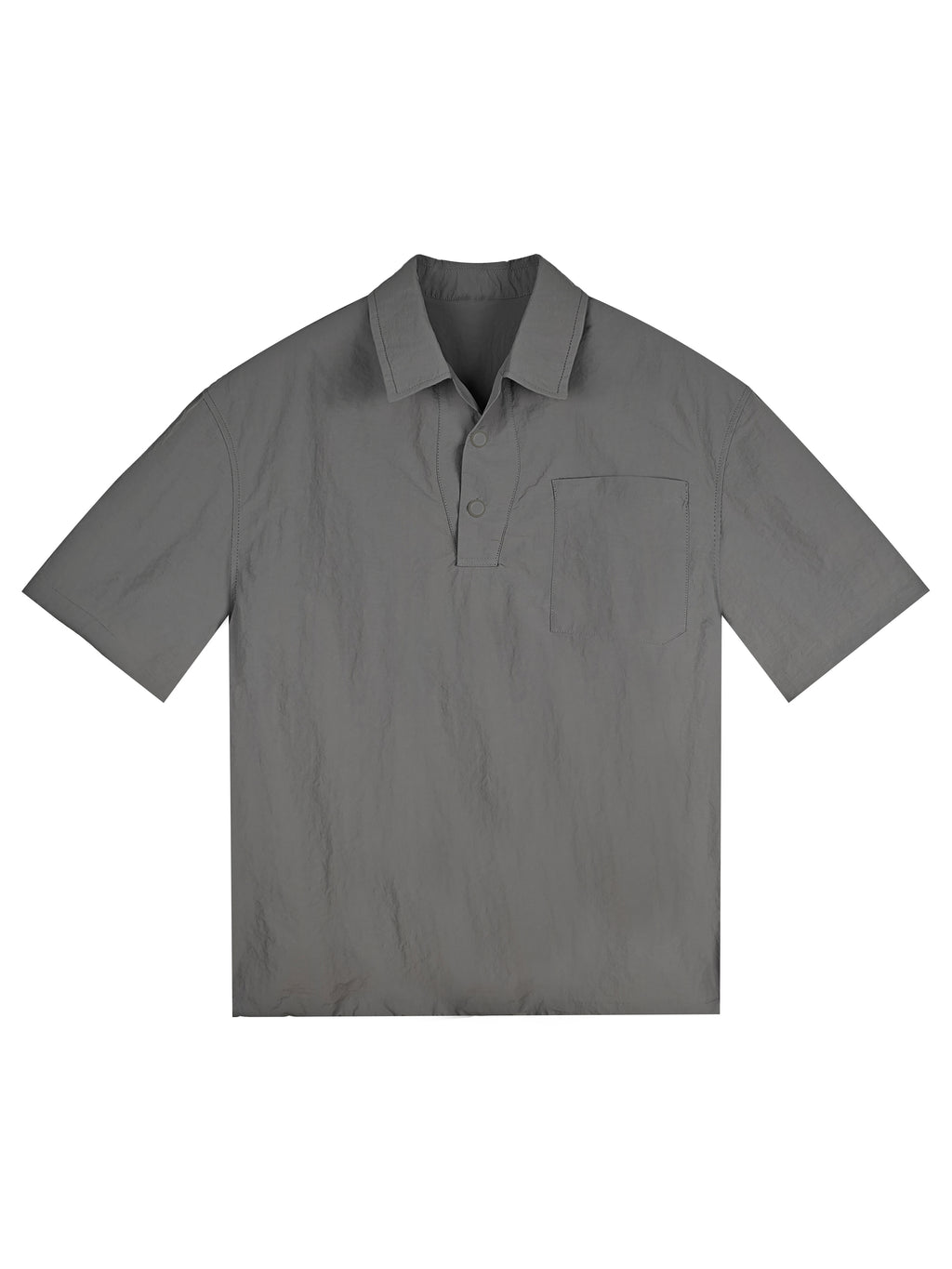 Men's Relaxed Fit Short Sleeve Polo Shirt - 100% Nylon Lightweight Half-Button Collared Top with Chest Pocket for Casual Daily Wear