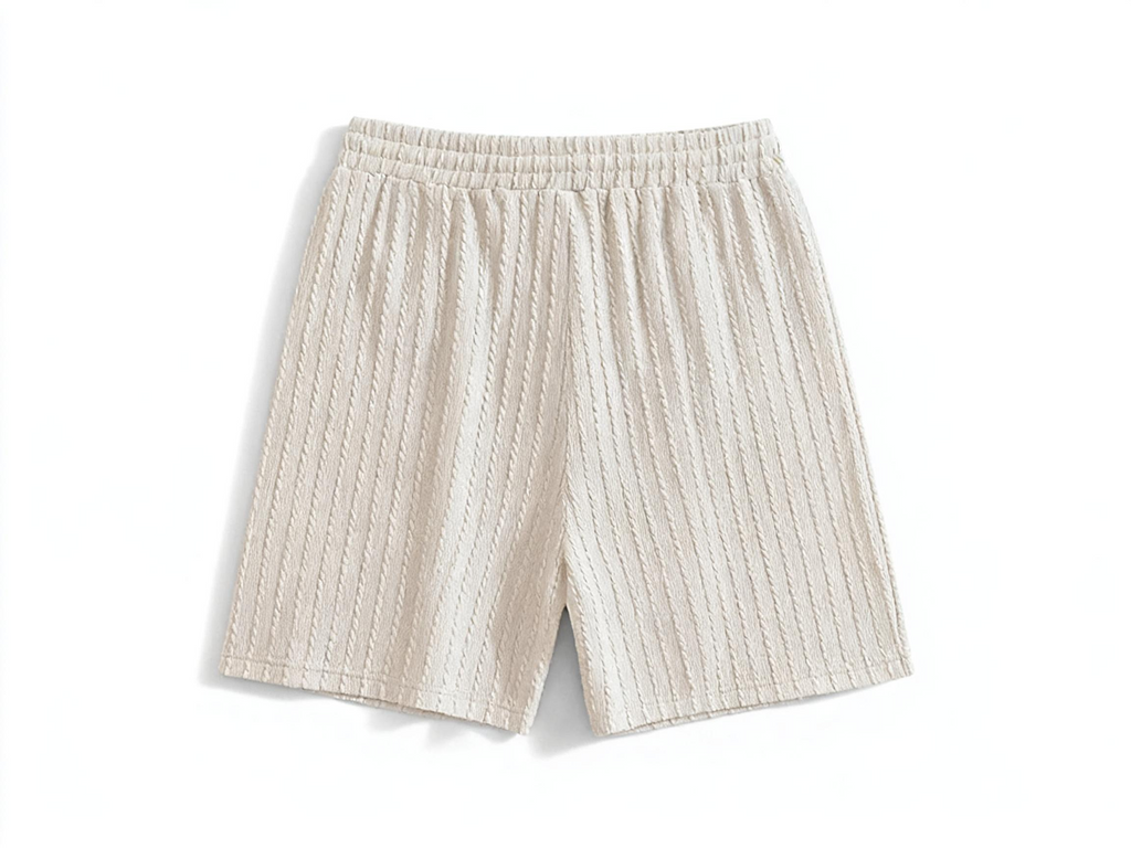 Men's Textured Knit Casual Shorts: Stylish, Comfortable & Versatile for Leisure, Home & Outdoor Moments