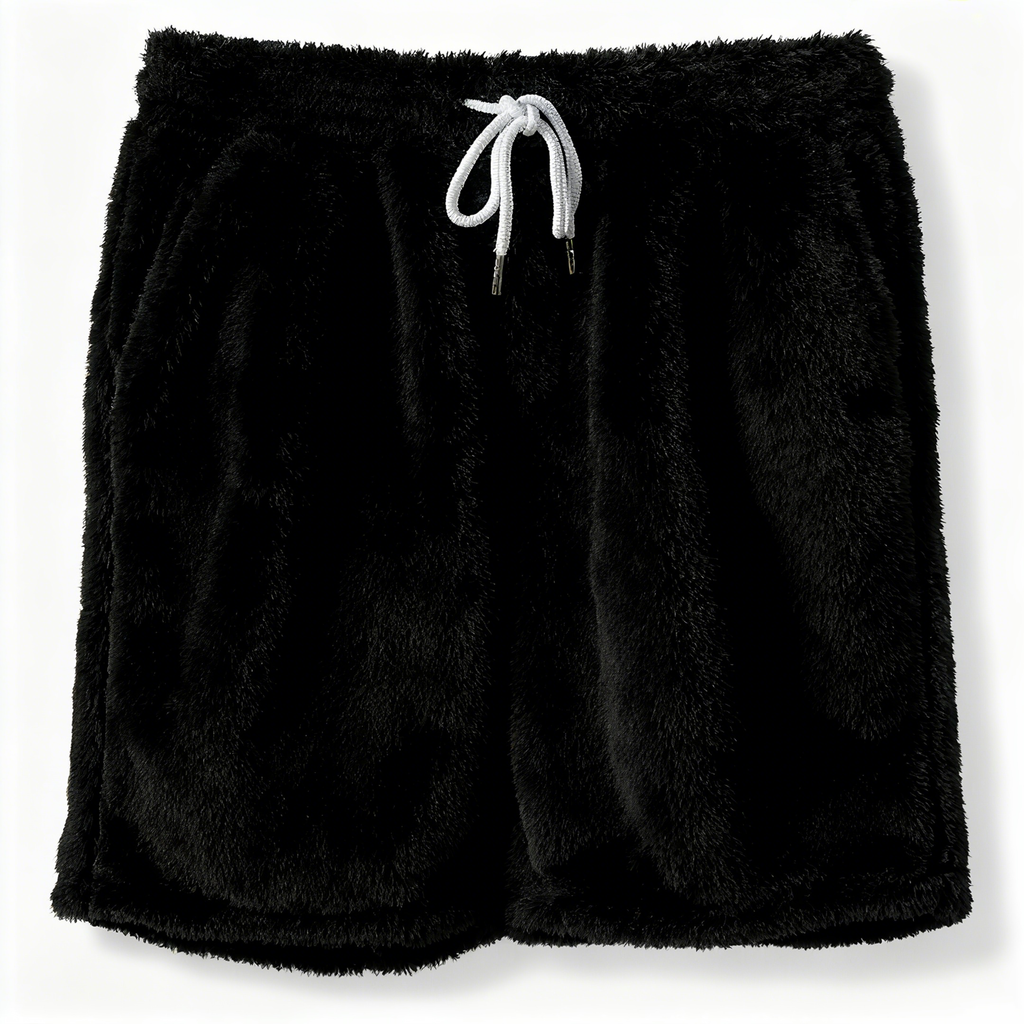 Men's Fuzzy Casual Shorts - Indulge in Luxurious Comfort & Edgy Style for Leisure Moments