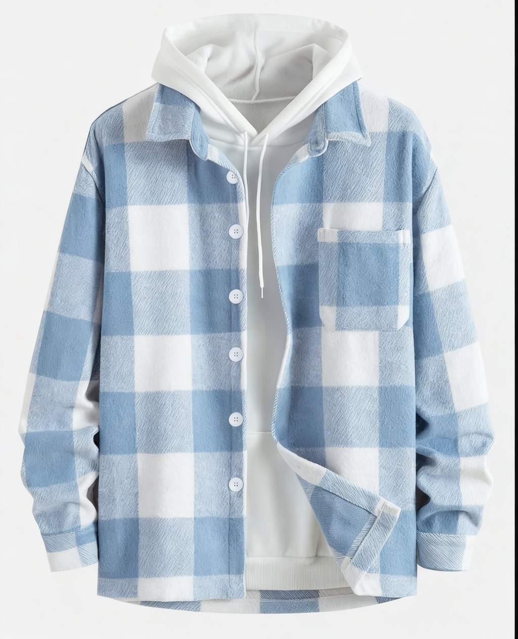 Men's Plaid Shirt & Hoodie Set – The Ultimate Layered Look for Effortless Street Style & Cozy Comfort