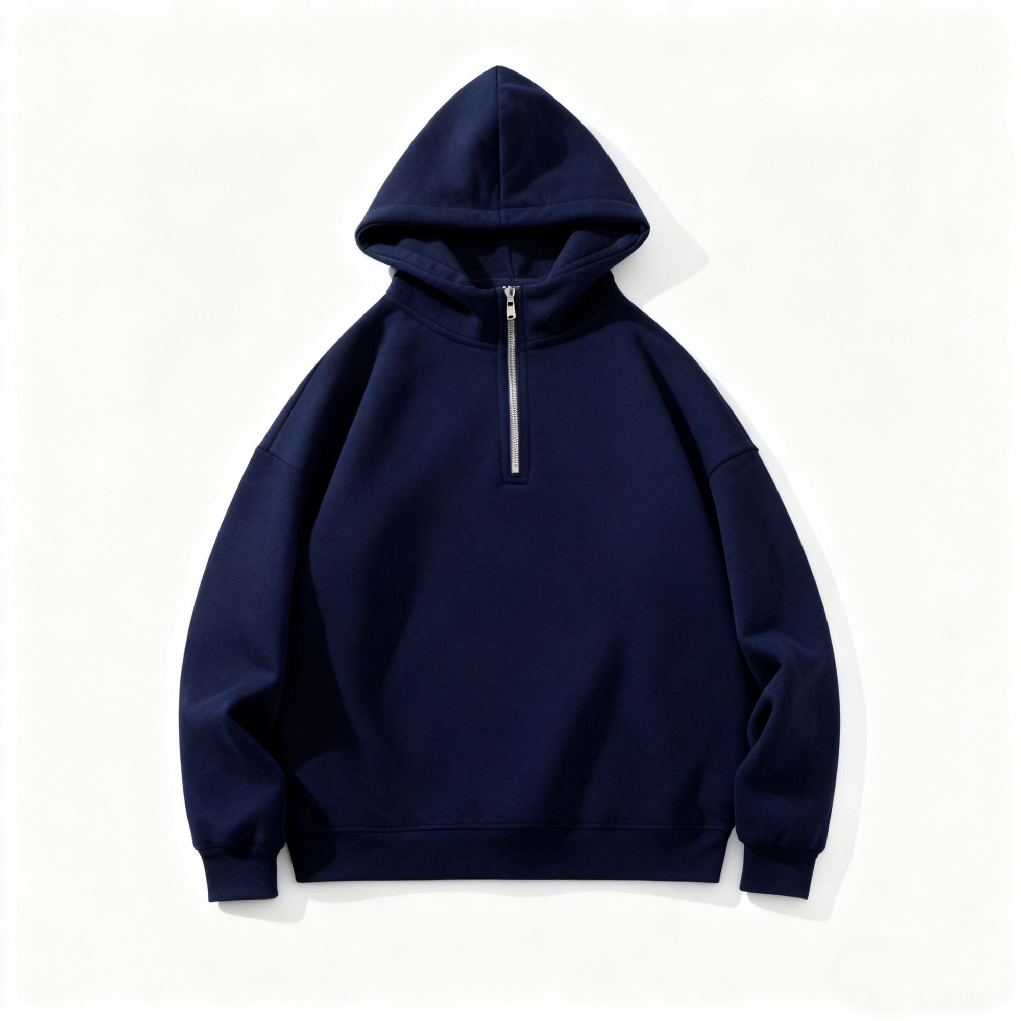 Men's Navy Half-Zip Hoodie - The Perfect Fusion of Casual Comfort & Modern Style