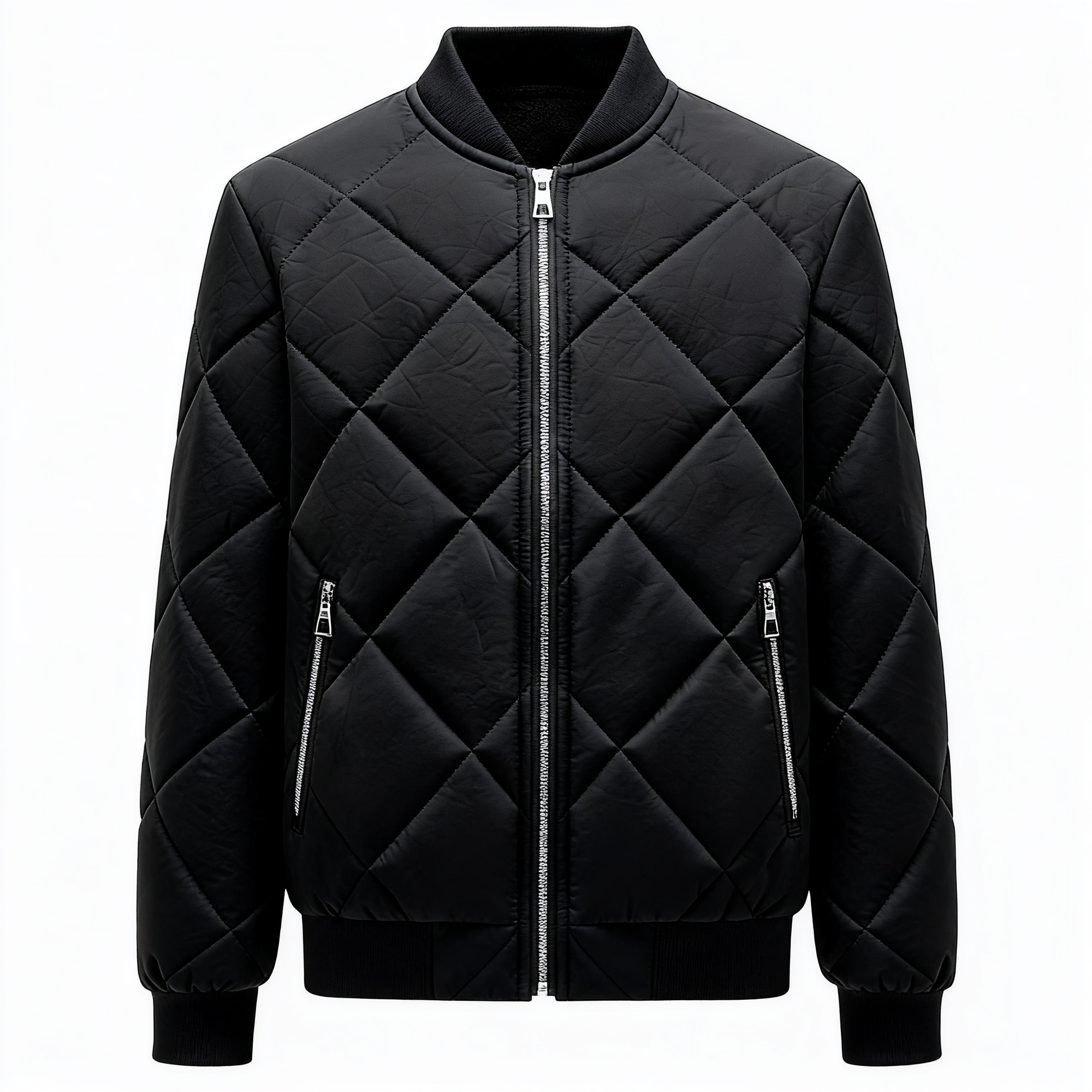 Men's Quilted Bomber Jacket - A Fashion-Forward Essential for Cold Days
