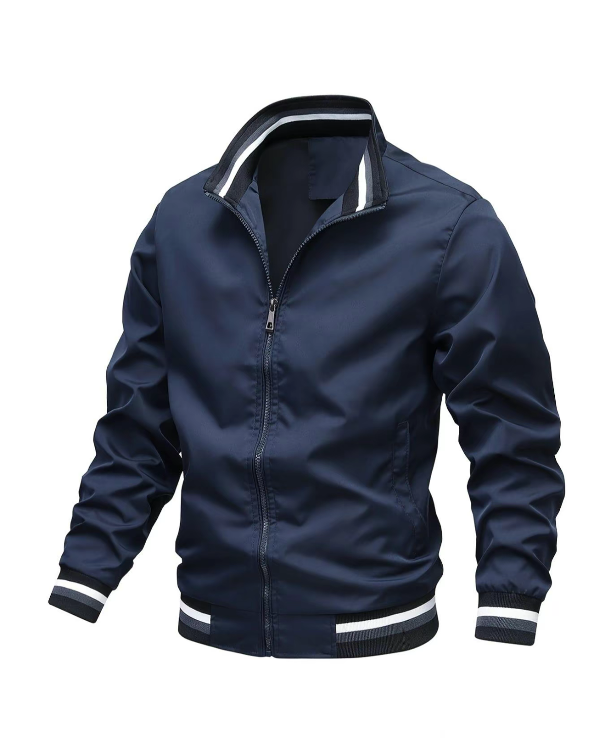 Men's Navy Sport Jacket - Classic Athletic Style & Versatile Comfort for Active & Casual Lifestyles