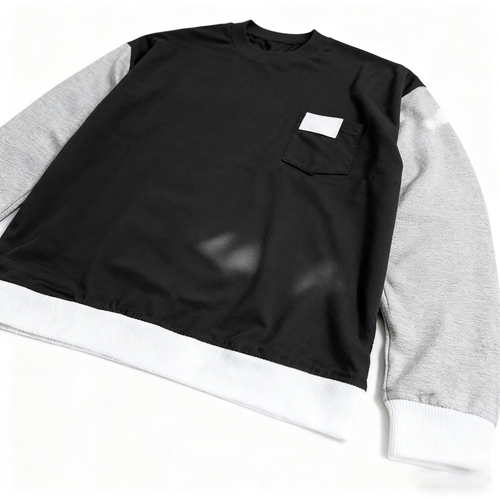 100% Cotton Color-Block Crew Neck Sweatshirt: Modern Minimalism & Comfort