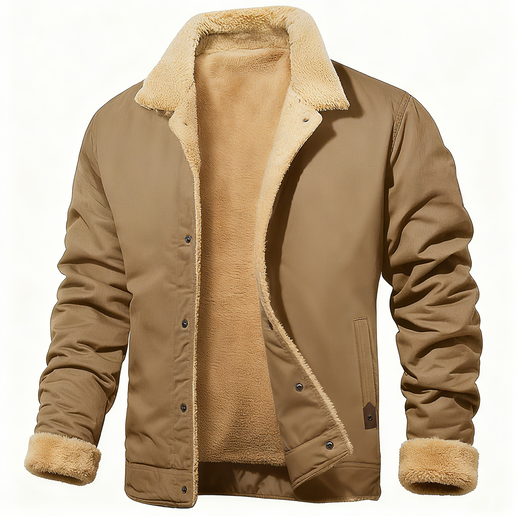 Men's Sherpa-Lined Casual Jacket - Vintage Style & Ultimate Warmth for Winter Adventures & Daily Wear