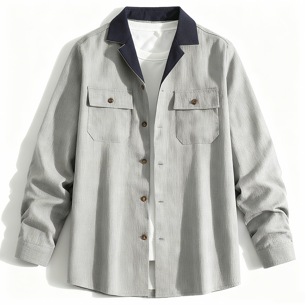 Men's Casual Shirt & Pants Set - Urban Leisure Coordination with Stylish Comfort for Daily Wear