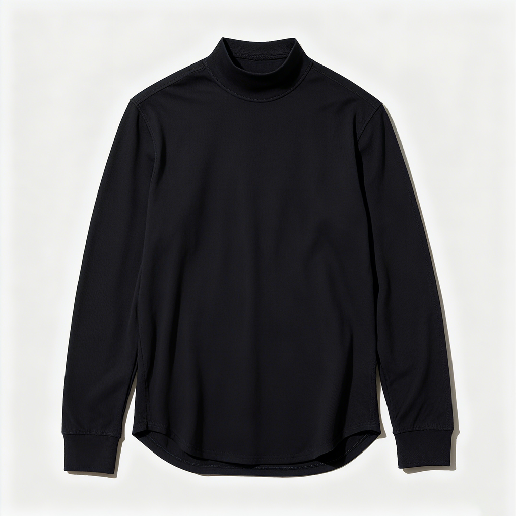 100% Cotton Mock Neck Long Sleeve Tee: Sleek Style Meets All-Day Comfort
