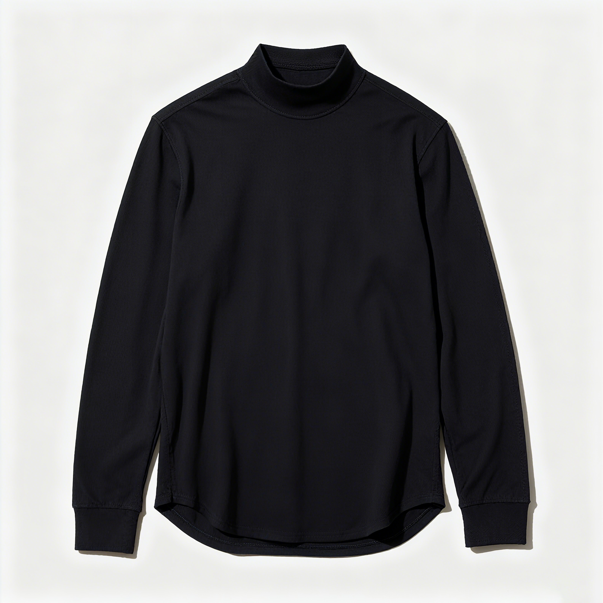 100% Cotton Mock Neck Long Sleeve Tee: Sleek Style Meets All-Day Comfort