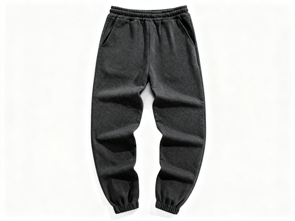 Men's Charcoal Gray Sweatpants - Relaxed Fit Casual Joggers with Elastic Cuffs for Everyday Comfort, Streetwear & Lounge Style