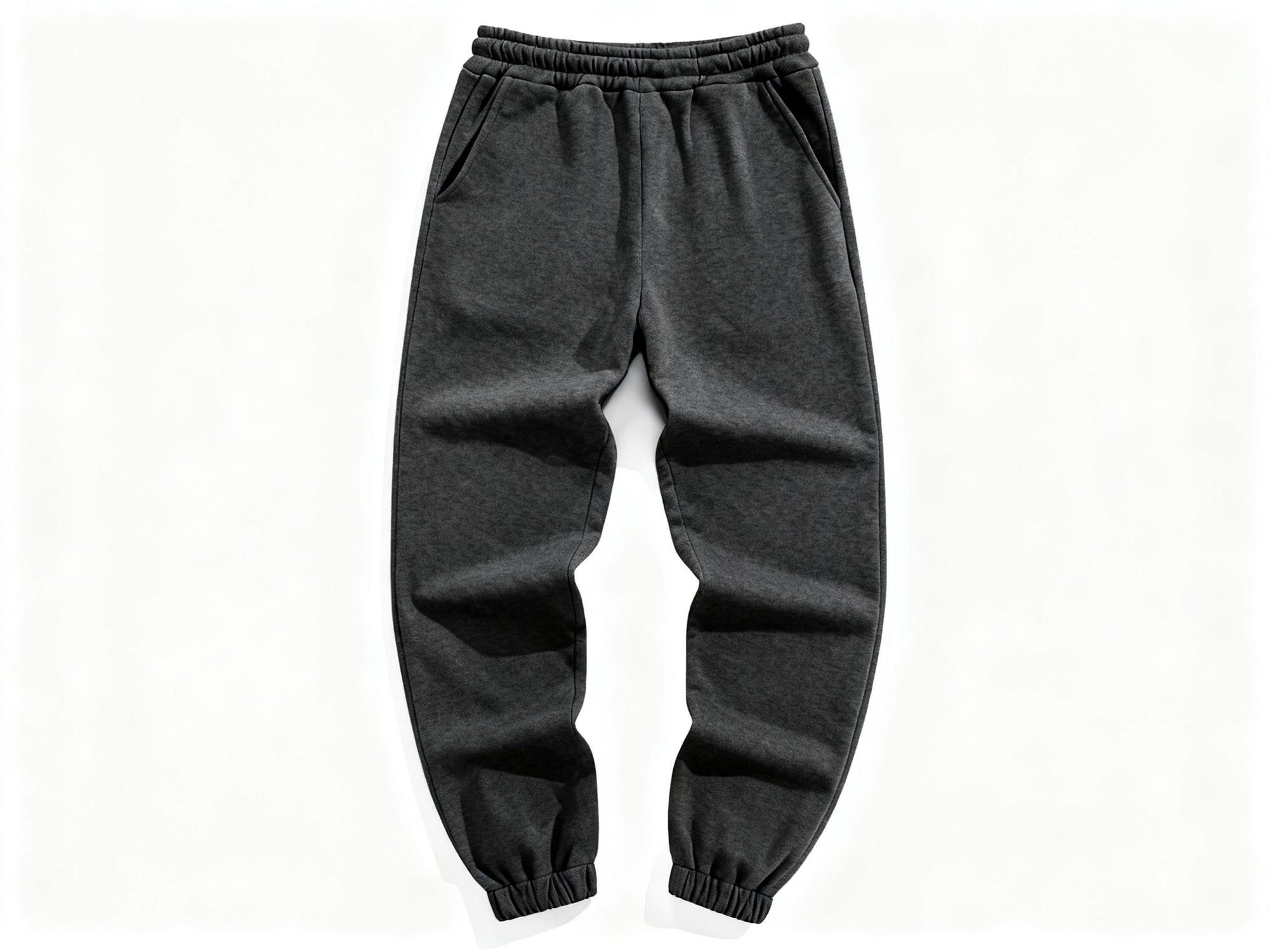 Men's Charcoal Gray Sweatpants - Relaxed Fit Casual Joggers with Elastic Cuffs for Everyday Comfort, Streetwear & Lounge Style