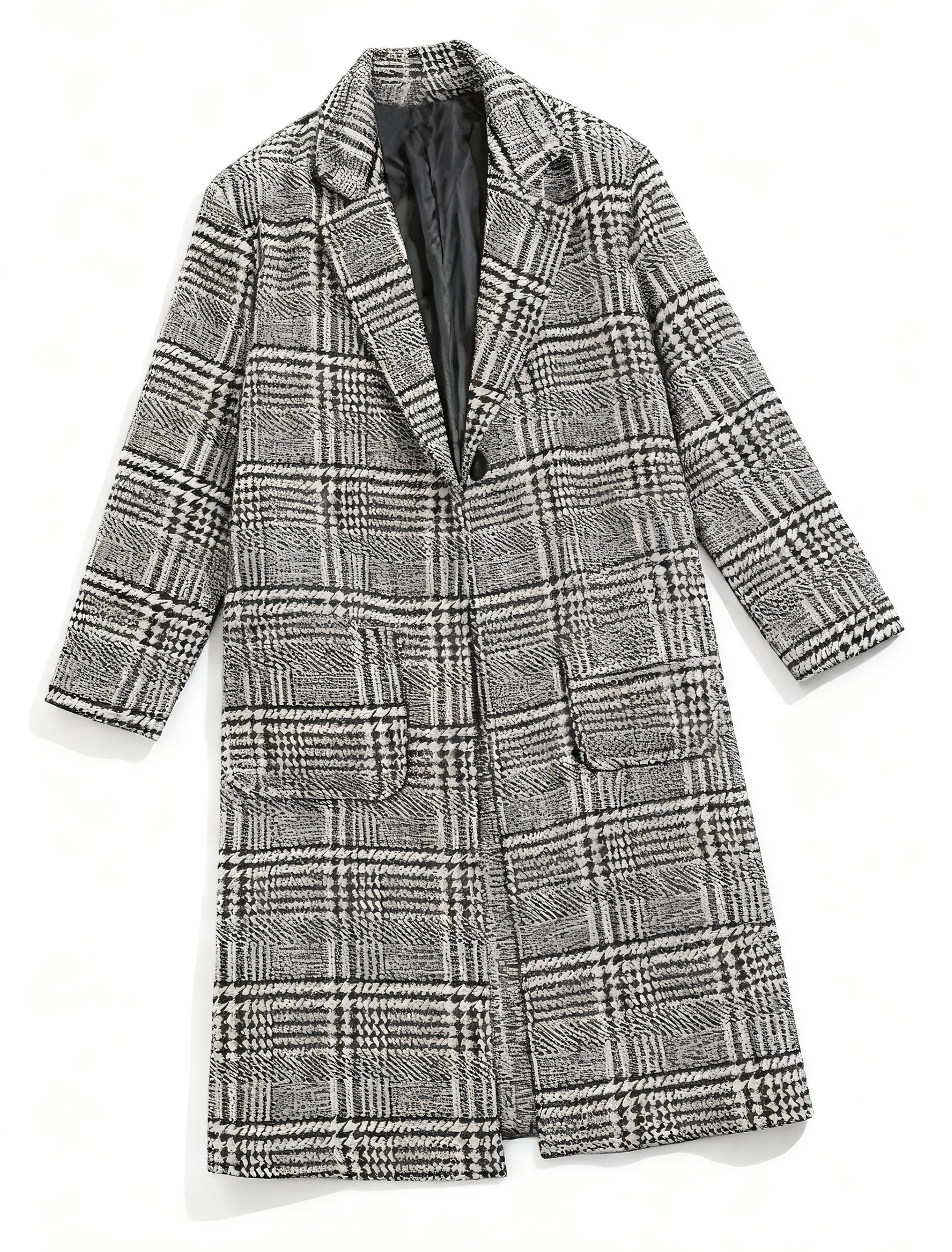 Men's Plaid Trench Coat - Timeless Sophistication & Modern Versatility for Every Occasion