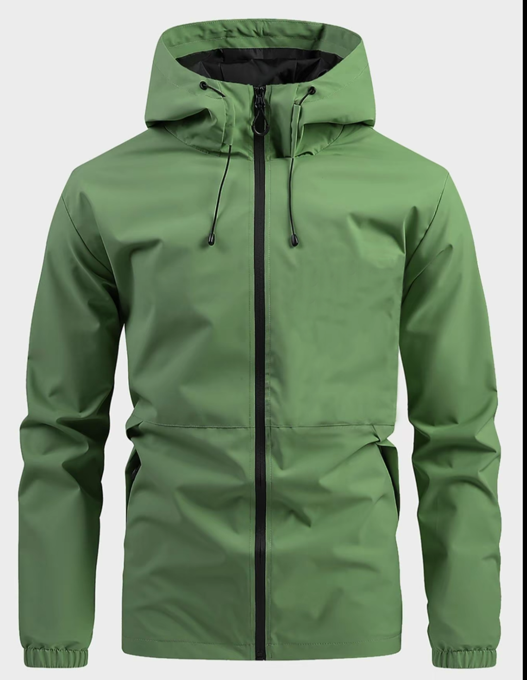 Men's 100% Polyester Waterproof Windproof Rain Jacket - Lightweight Hooded Outdoor Coat for Hiking, Travel & Daily Life