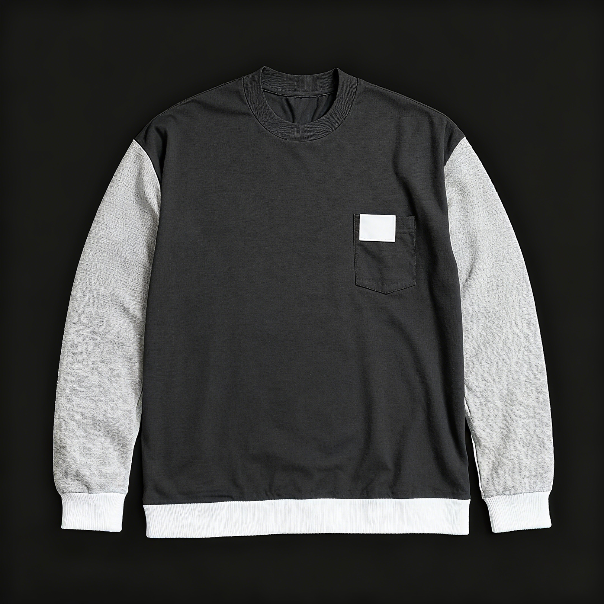 100% Cotton Color-Block Crew Neck Sweatshirt: Modern Minimalism & Comfort