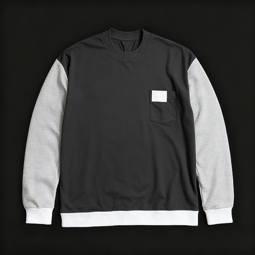 100% Cotton Color-Block Crew Neck Sweatshirt: Modern Minimalism & Comfort