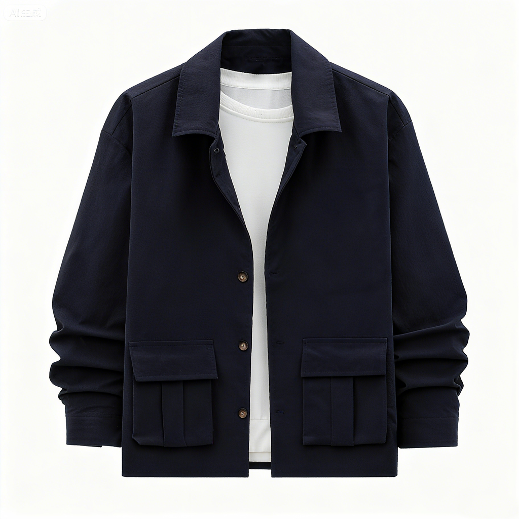 Men's Navy Blue Casual Outfit Set - Utility Jacket & Cargo Joggers Combo for Streetwear, Daily Wear & Smart-Casual Looks