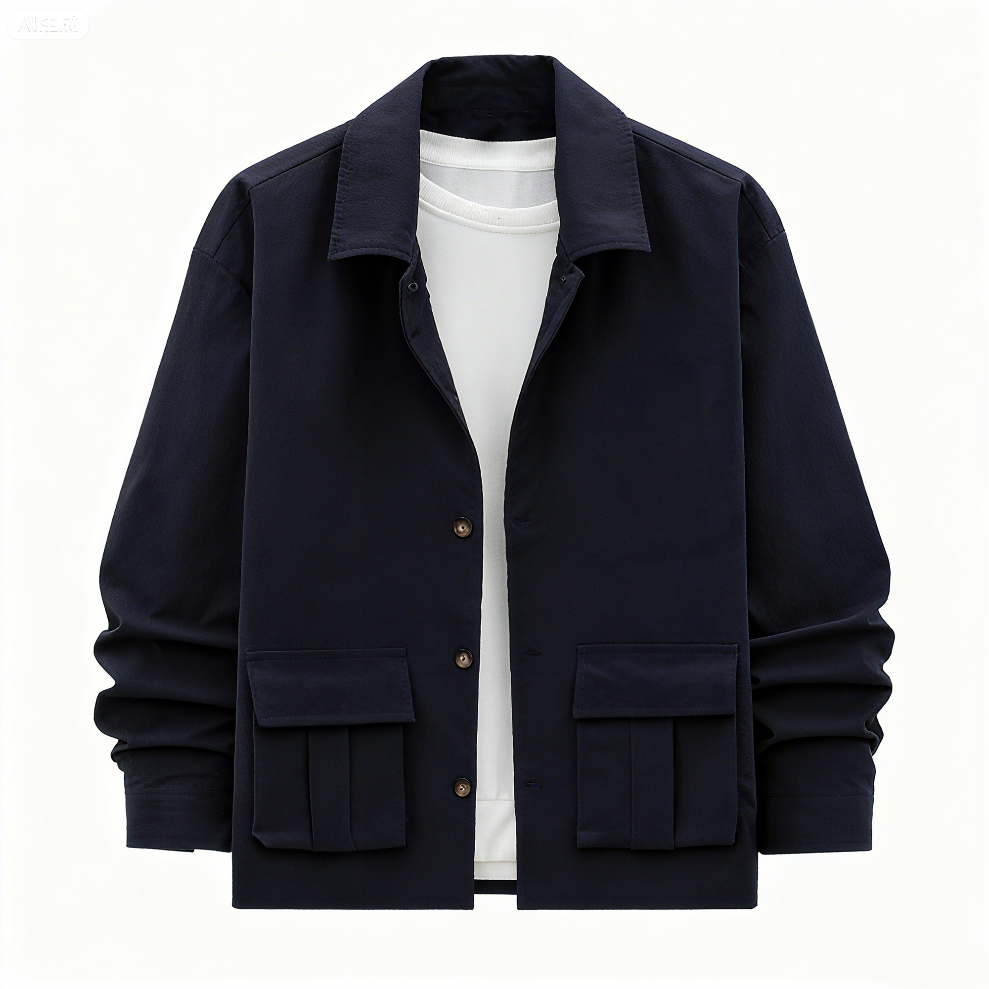 Men's Navy Blue Casual Outfit Set - Utility Jacket & Cargo Joggers Combo for Streetwear, Daily Wear & Smart-Casual Looks