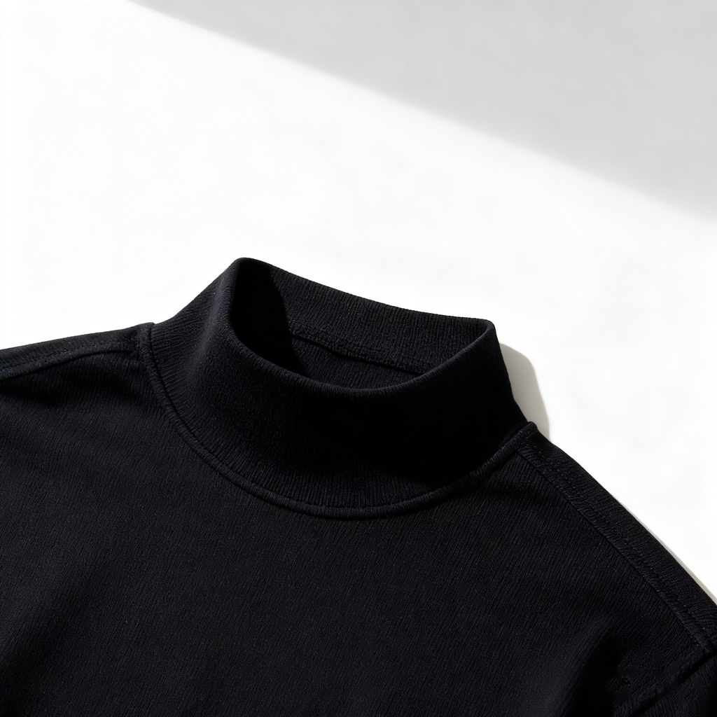 100% Cotton Mock Neck Long Sleeve Tee: Sleek Style Meets All-Day Comfort