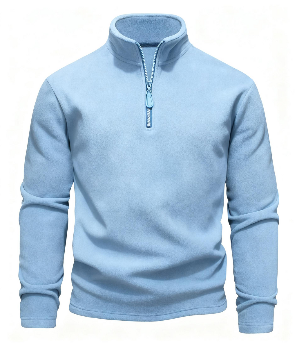 Men's Quarter-Zip Fleece Pullover: Business Casual Elegance Meets Cozy Comfort for the Modern Gentleman