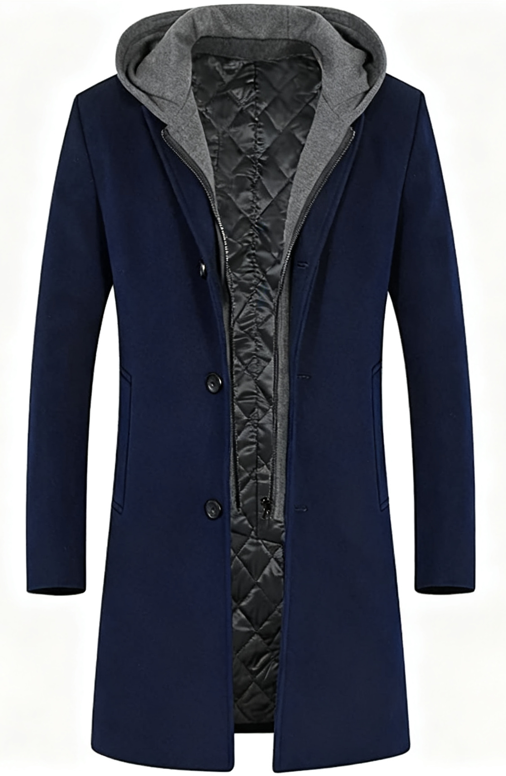 Men's 3-in-1 Wool Blend Trench Coat – Elevate Winter Style with Versatility, Warmth & Urban Sophistication