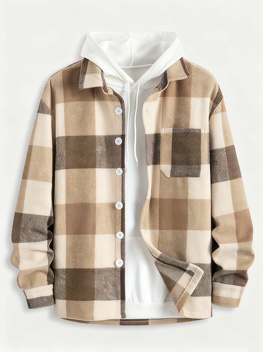 Men's Plaid Shacket and Hoodie Set: Effortless Style for Casual & Trendy Looks