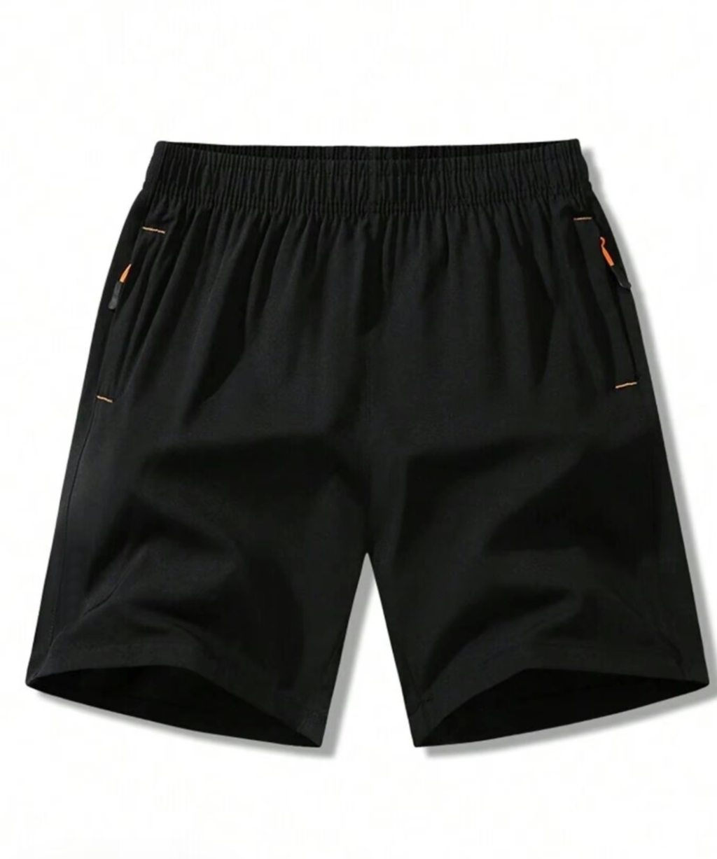 Men's Black Athletic Shorts with Zipper Pockets - Versatile Performance Shorts for Workout, Running, Gym & Casual Daily Wear