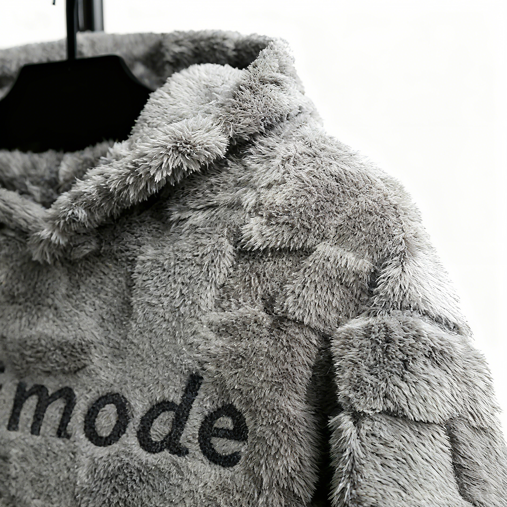 100% Polyester Fuzzy Checkered Hoodie: Ultra-Soft Comfort & Stylish Texture