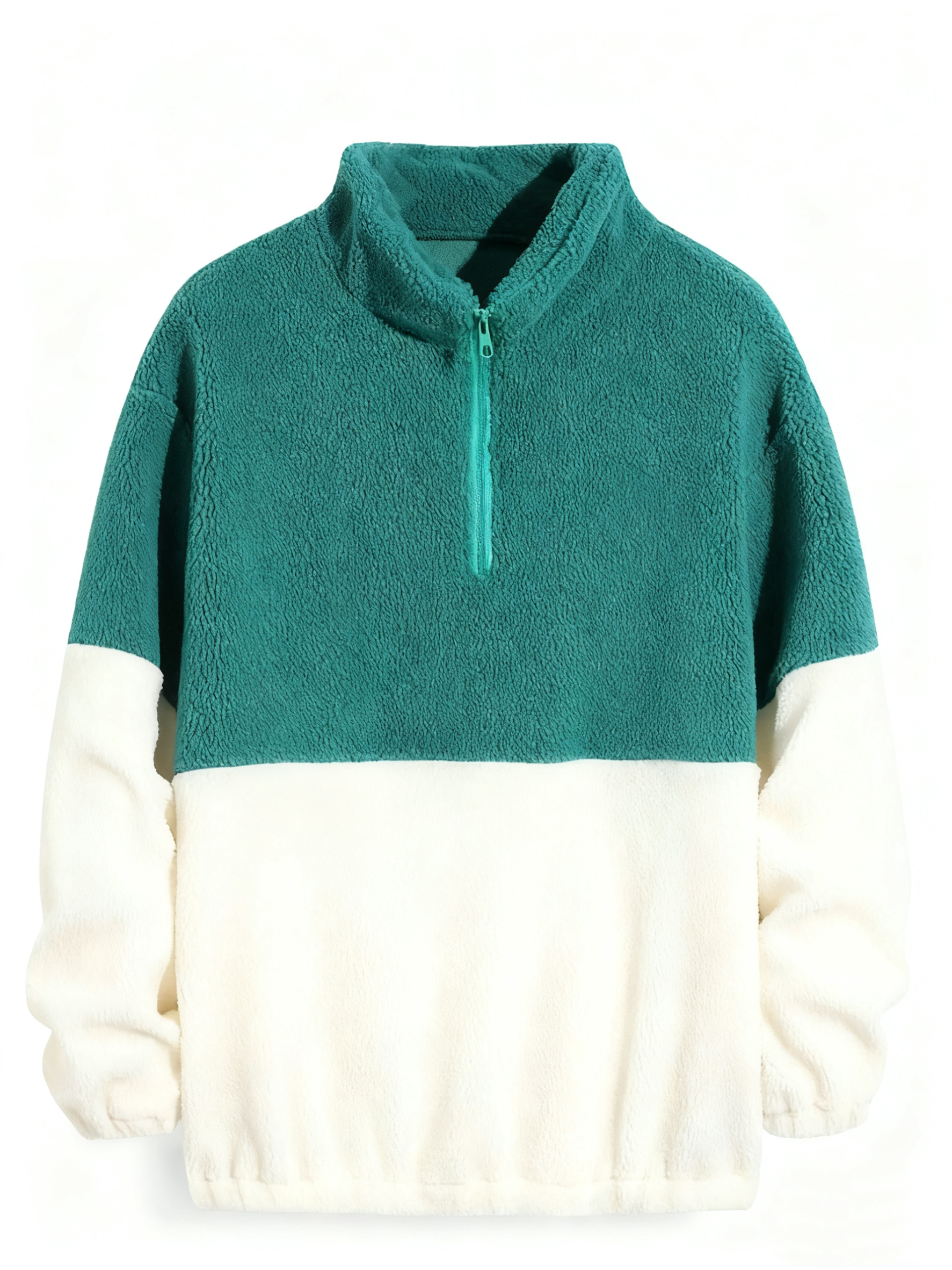Men's Color-Block Fleece Pullover: Embrace Warmth & Style in Casual Comfort