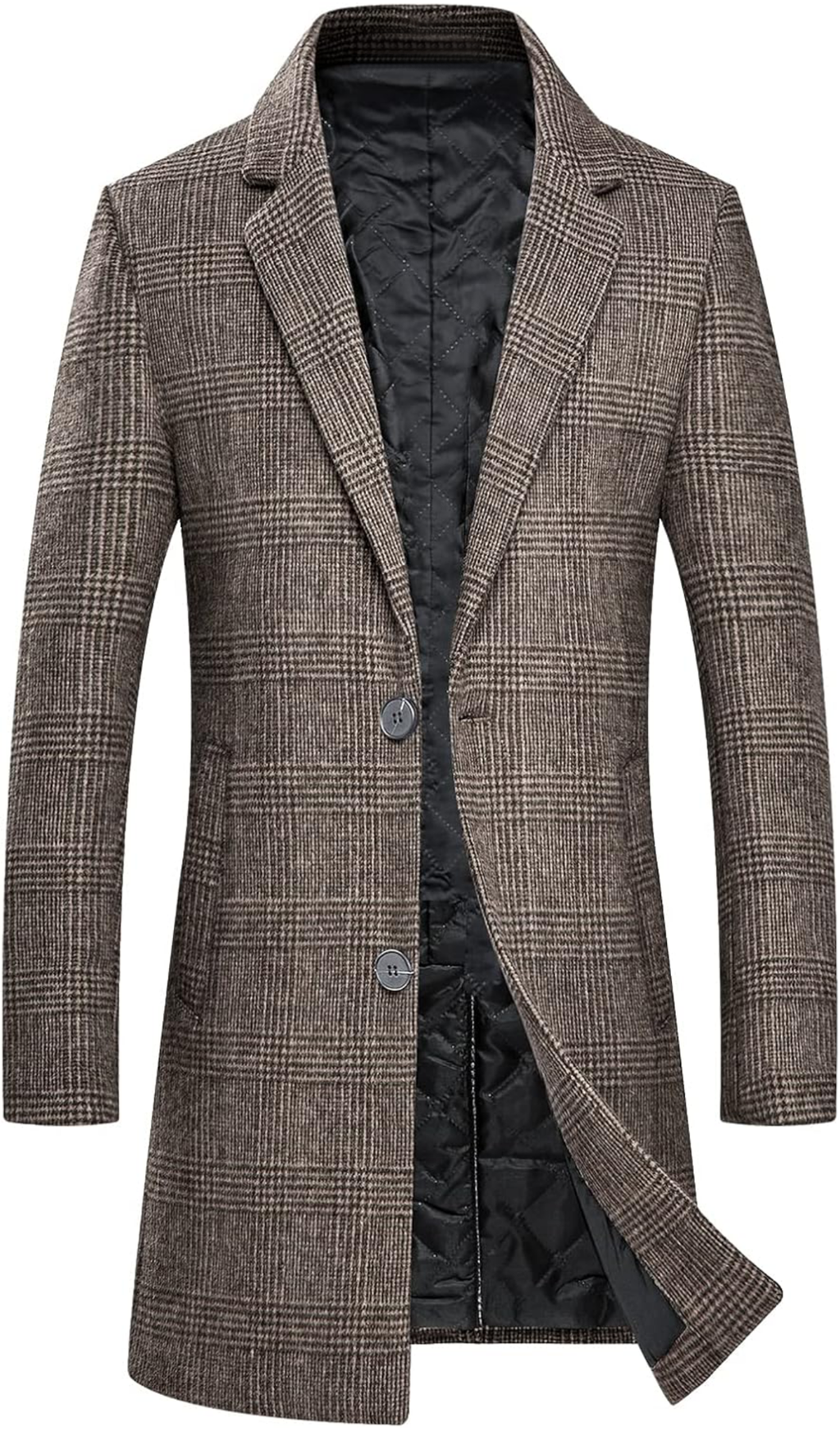 Men's Plaid Wool Blend Trench Coat – A Timeless Statement Piece with Modern Warmth for the Style-Conscious Gentleman