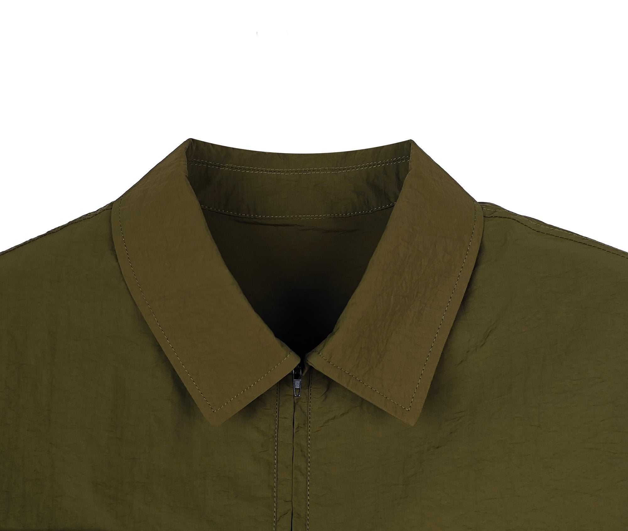 Men's Relaxed Fit 100% Nylon Polo Shirt - Half-Zip Collared Casual Top with Multi Pockets
