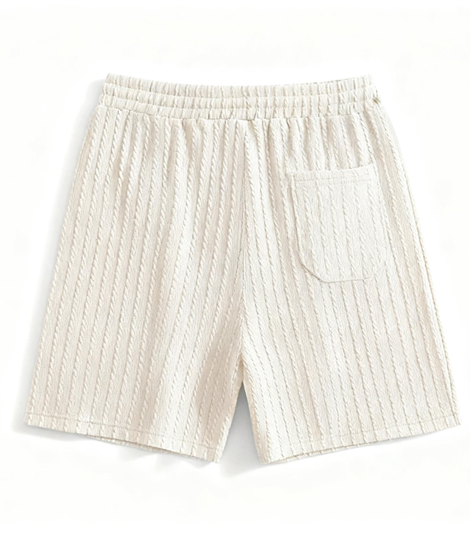Men's Textured Knit Casual Shorts: Stylish, Comfortable & Versatile for Leisure, Home & Outdoor Moments