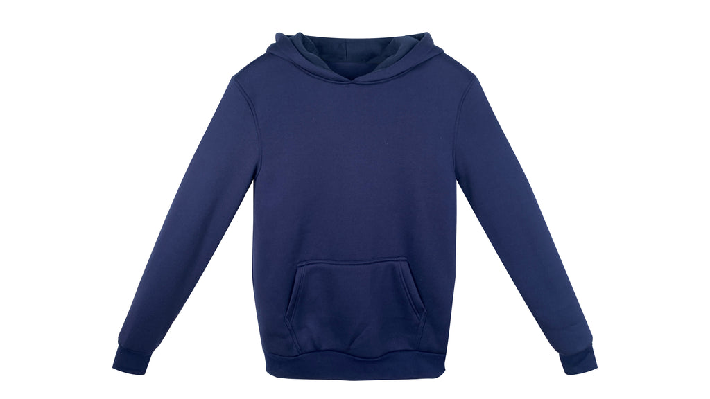 Men's Classic Solid - Color Hoodie - 100% Polyester, Navy Blue Casual Long - Sleeve Pullover