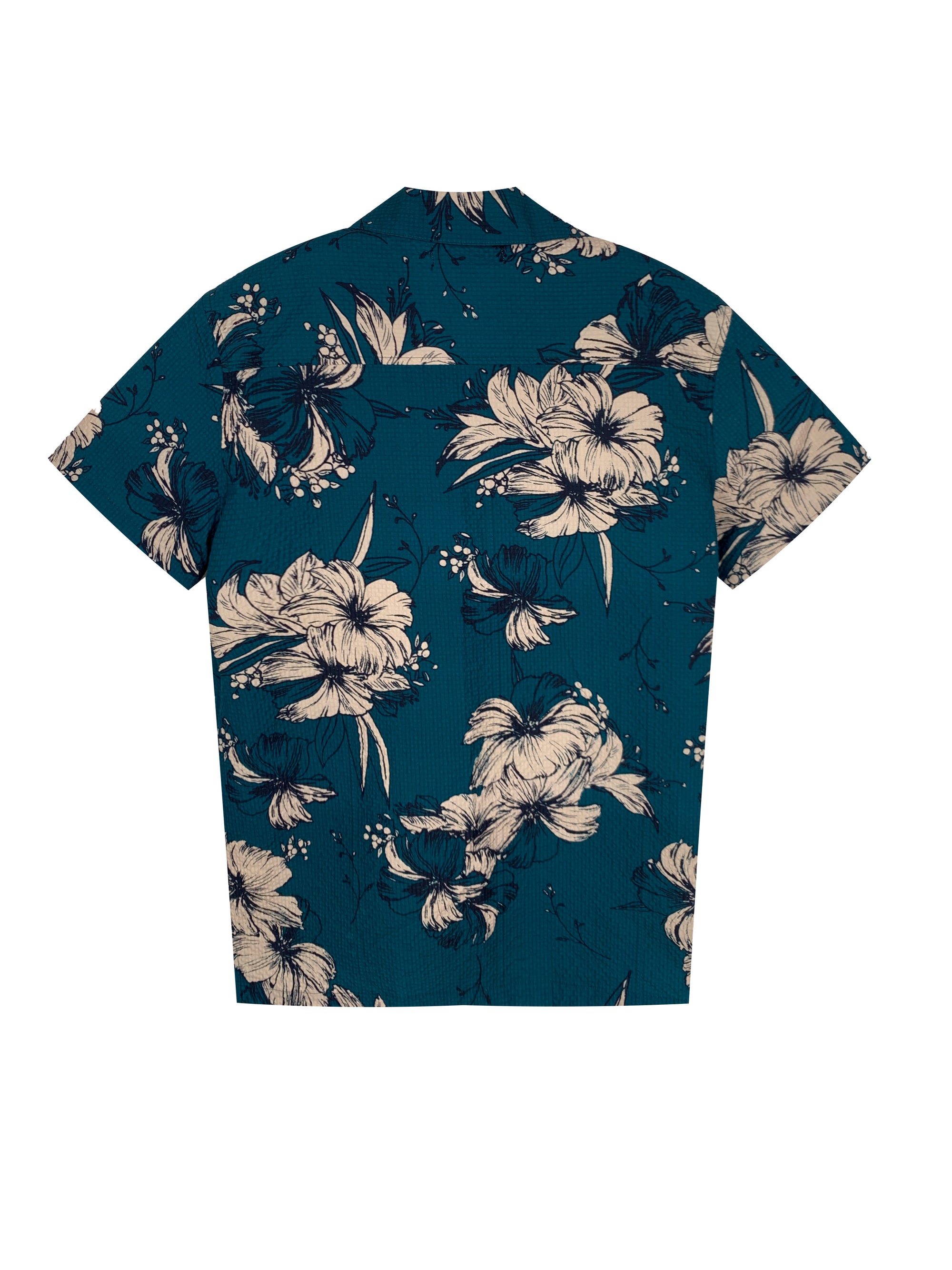 Men's Relaxed Fit 100% Nylon Floral Print Camp Collar Short Sleeve Shirt - Hawaiian Beach Vacation Casual Shirt