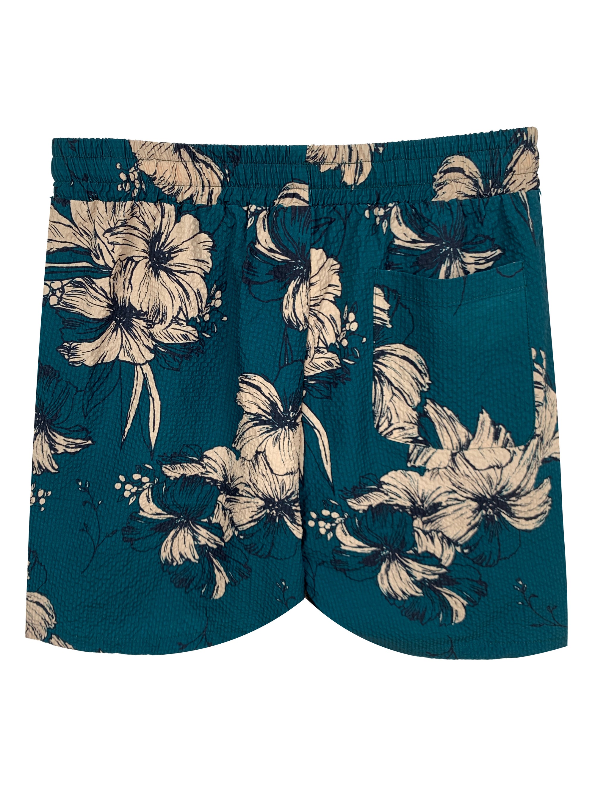 Men's 100% Nylon Floral Print Shorts - Elastic Waist Relaxed-Fit Casual Beach Shorts