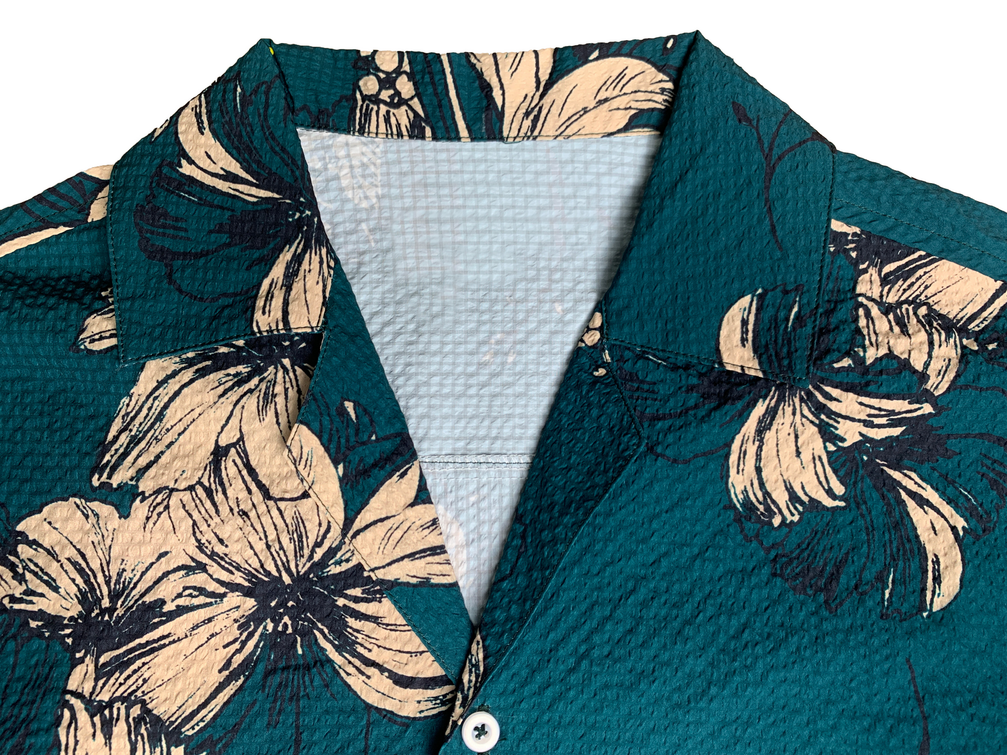 Men's Relaxed Fit 100% Nylon Floral Print Camp Collar Short Sleeve Shirt - Hawaiian Beach Vacation Casual Shirt