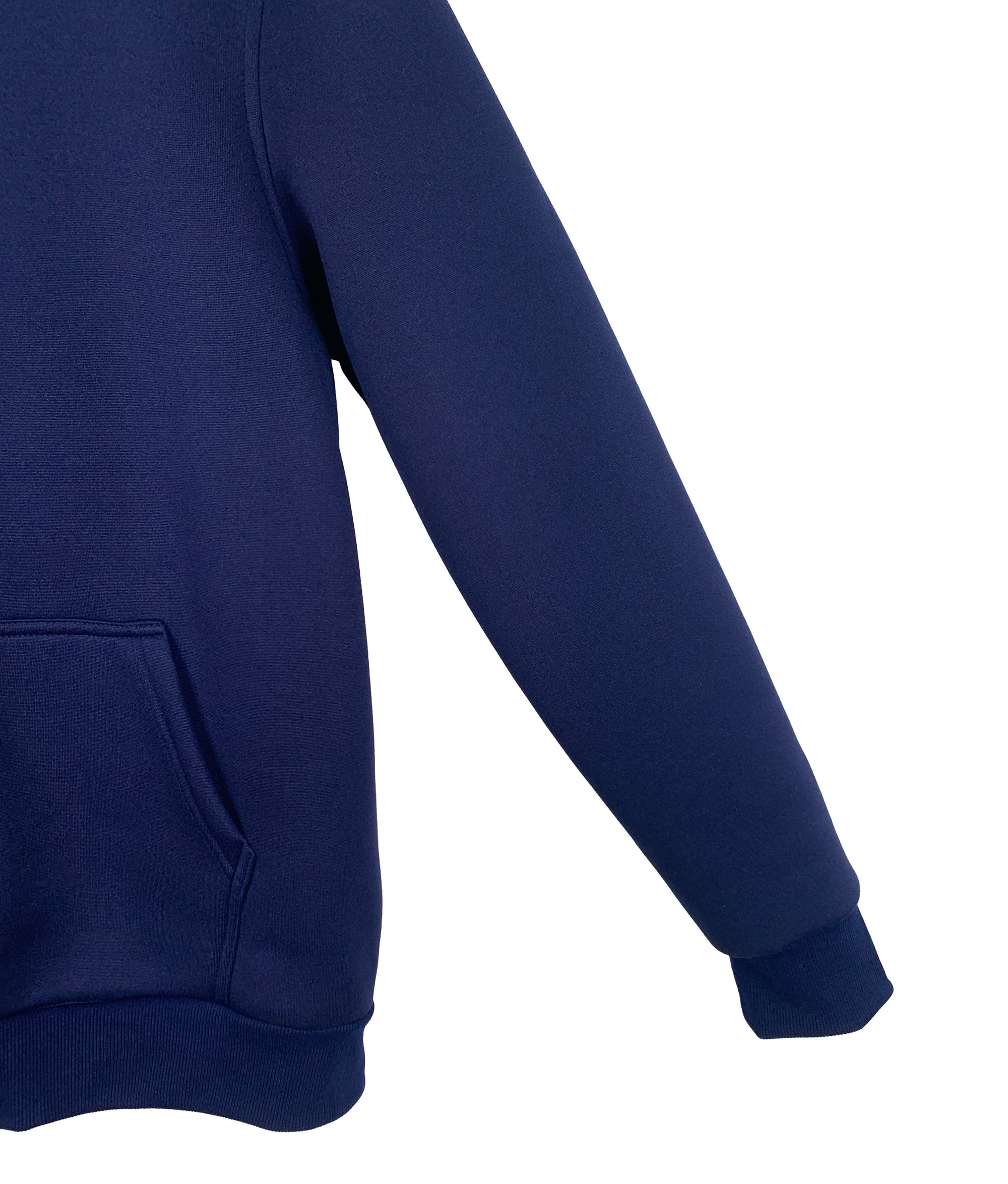 Men's Navy Blue Full - Zip Polyester Hoodie - Classic Casual Long - Sleeve Jacket