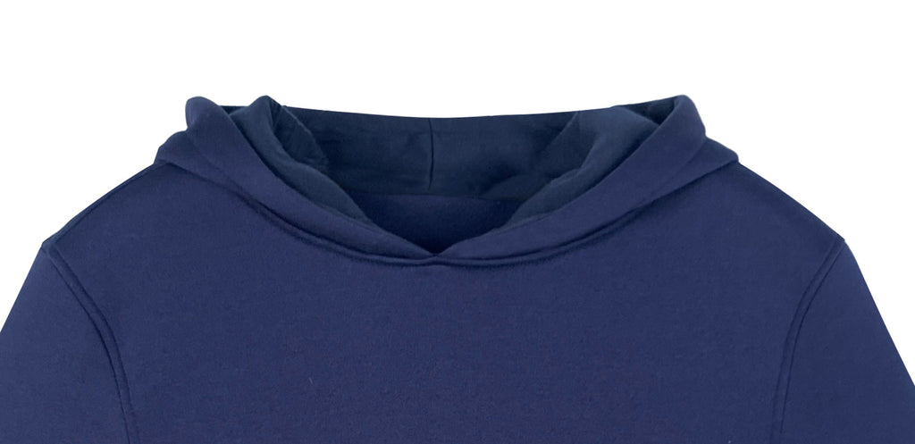 Men's Classic Solid - Color Hoodie - 100% Polyester, Navy Blue Casual Long - Sleeve Pullover