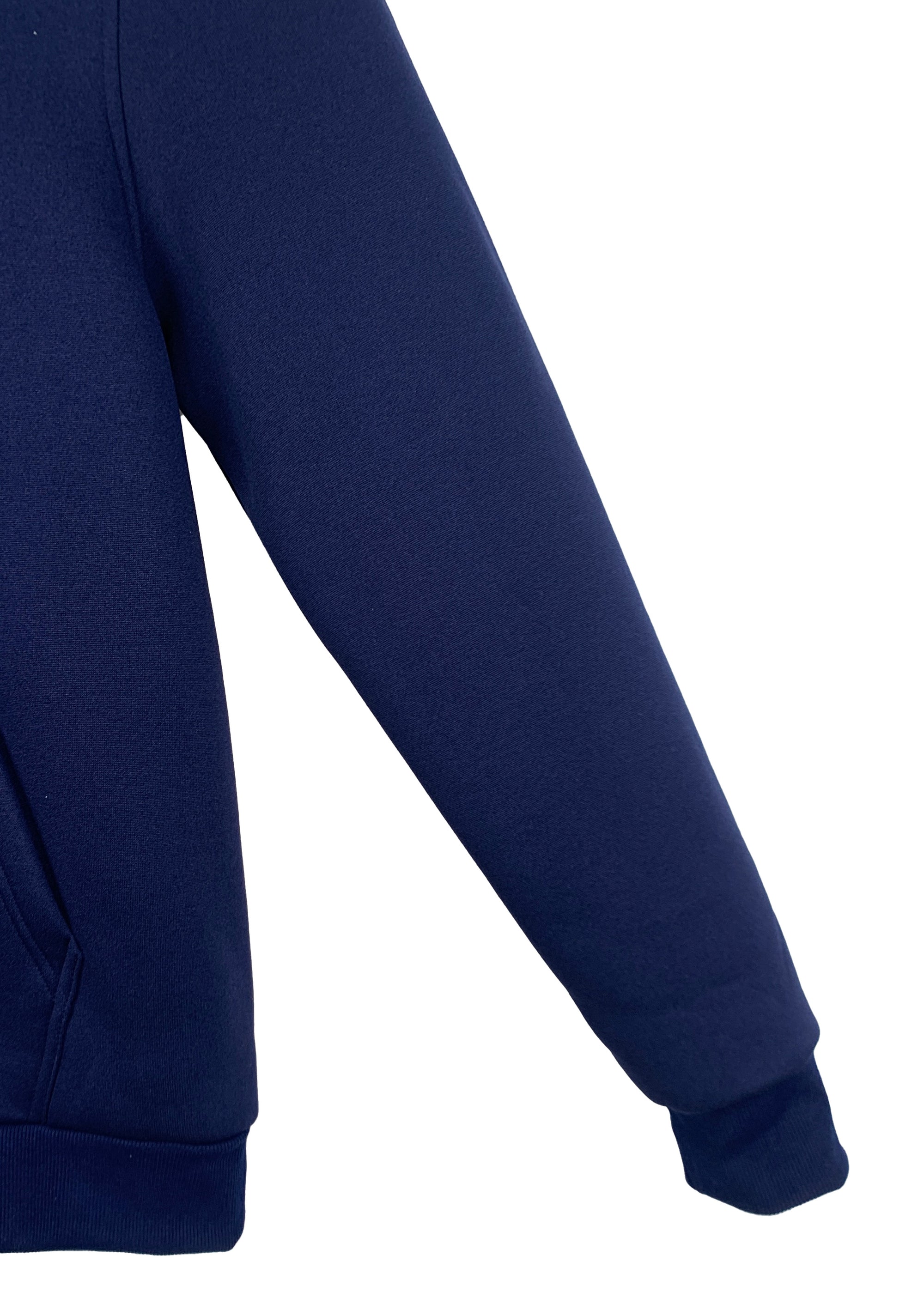 Men's Classic Solid - Color Hoodie - 100% Polyester, Navy Blue Casual Long - Sleeve Pullover