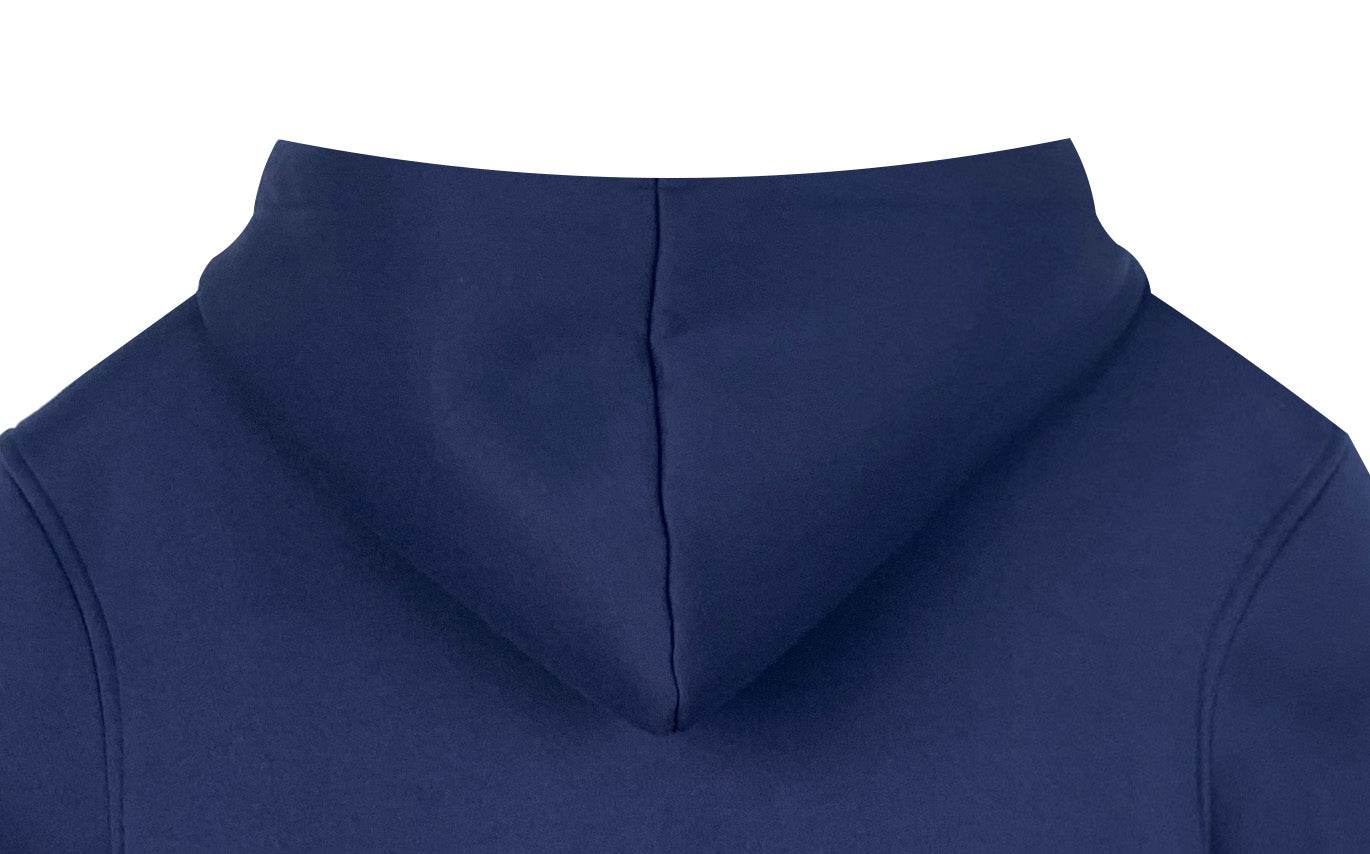 Men's Classic Solid - Color Hoodie - 100% Polyester, Navy Blue Casual Long - Sleeve Pullover
