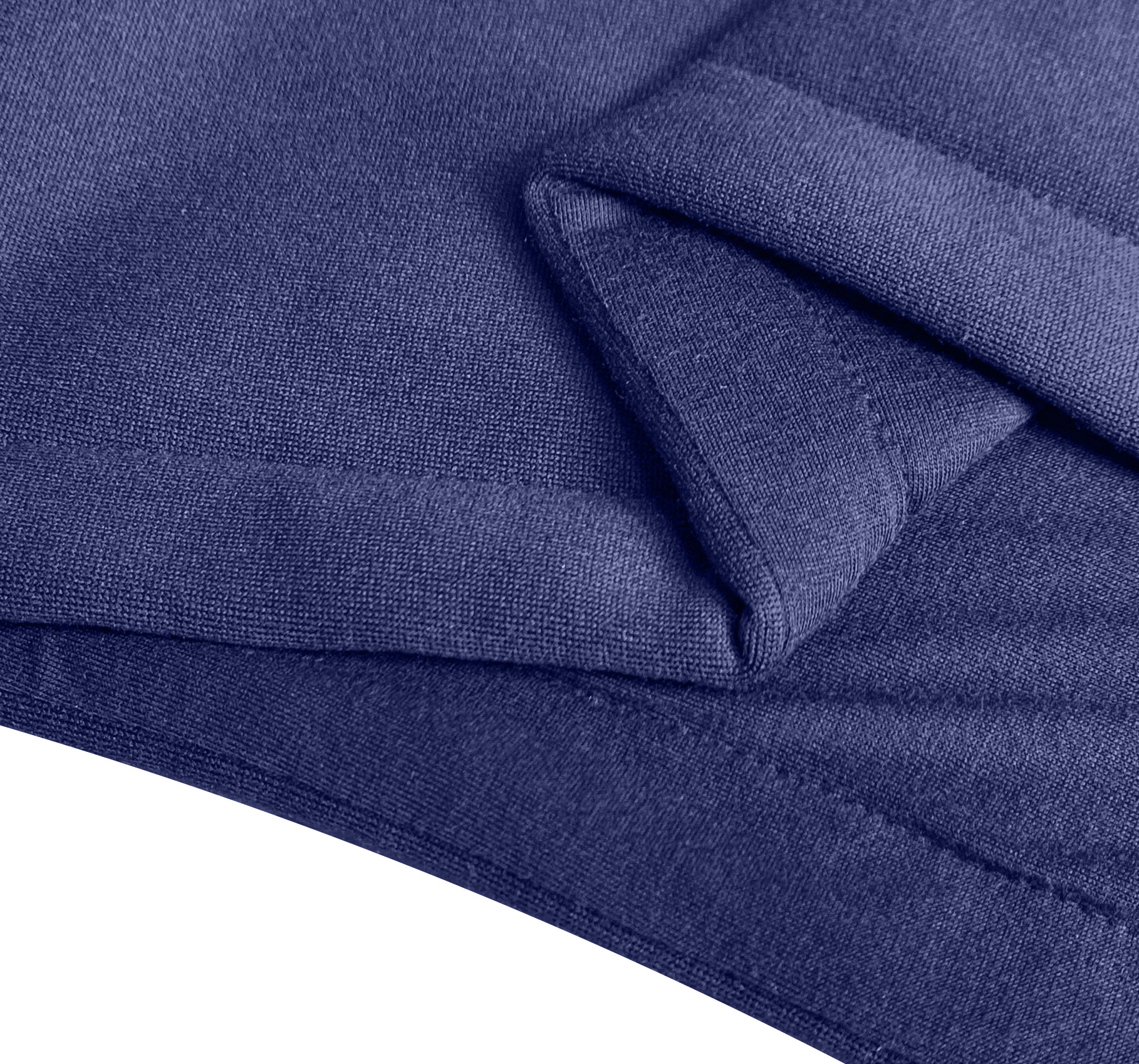 Men's Navy Blue Full - Zip Polyester Hoodie - Classic Casual Long - Sleeve Jacket