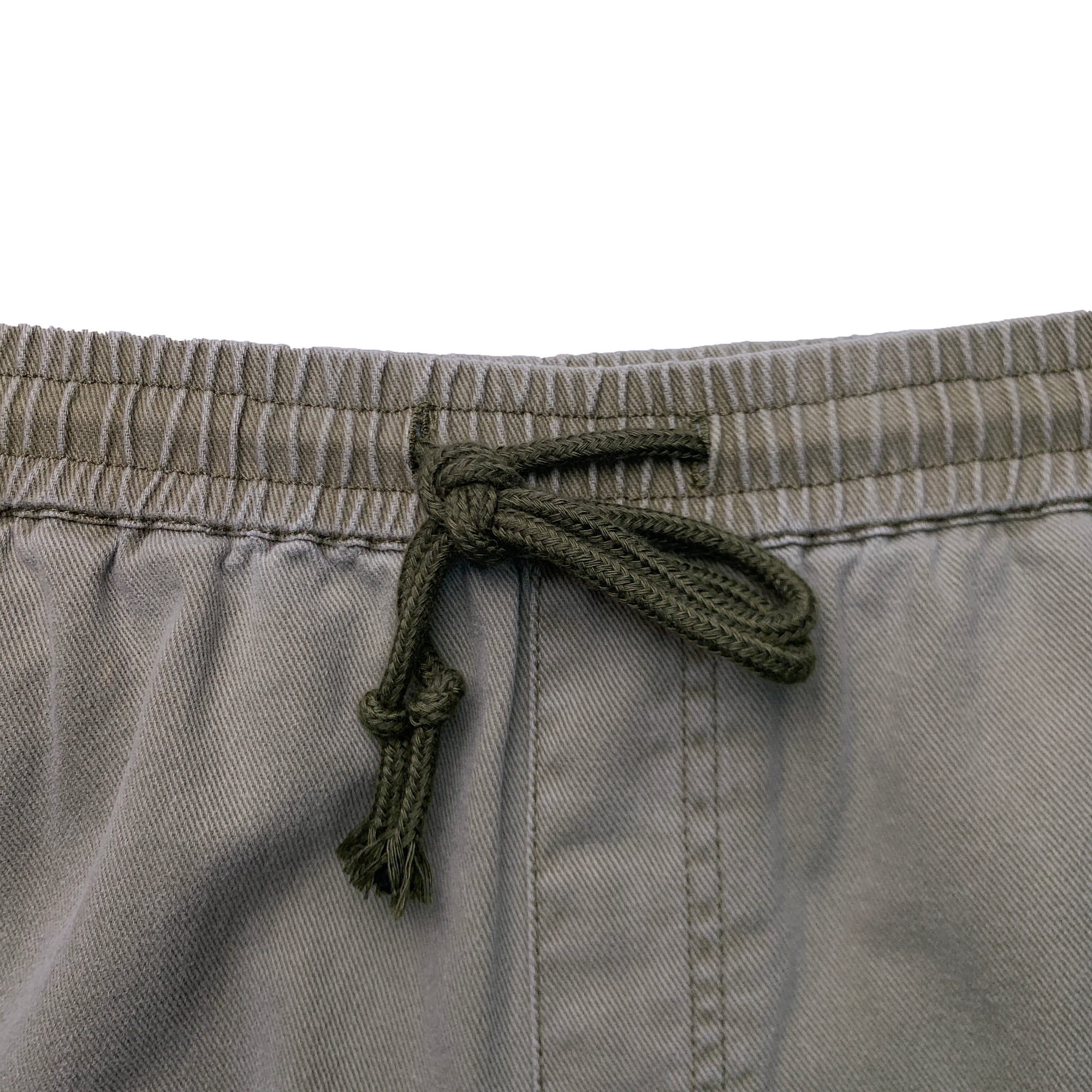 Men's Relaxed Fit Cotton Drawstring Trousers - Olive Green Casual Everyday Pants