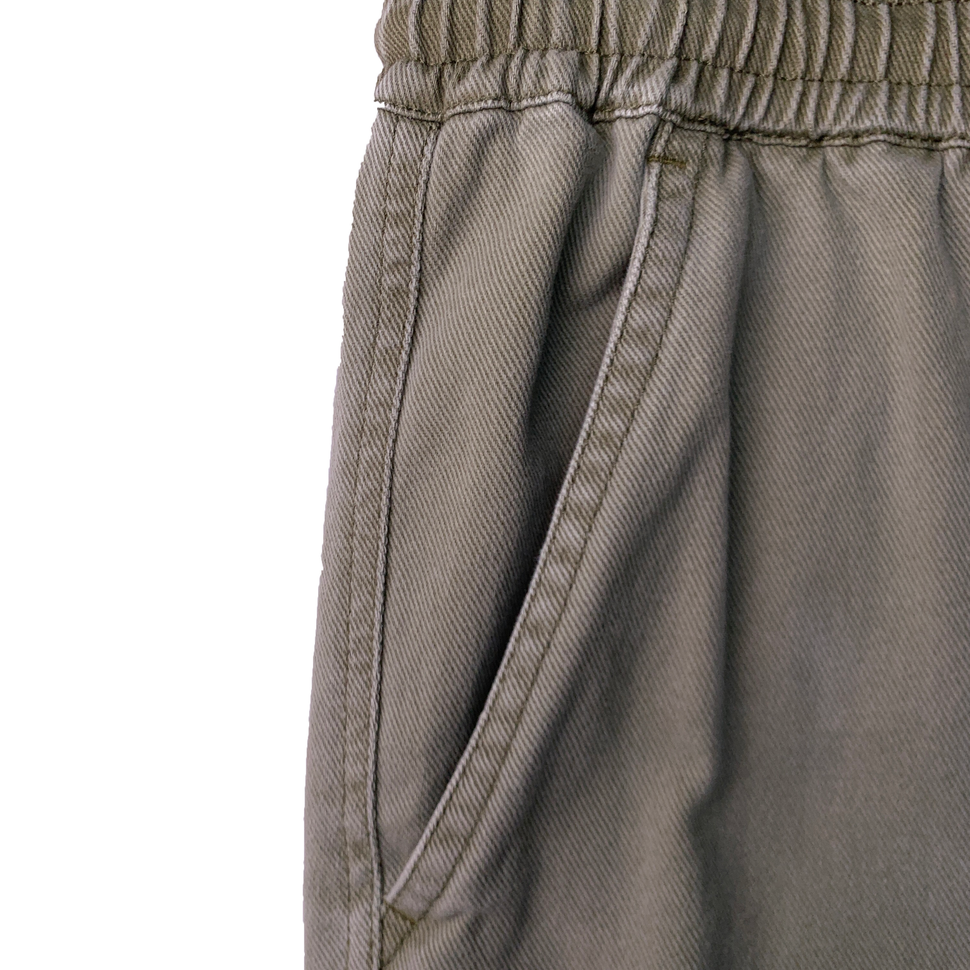 Men's Relaxed Fit Cotton Drawstring Trousers - Olive Green Casual Everyday Pants