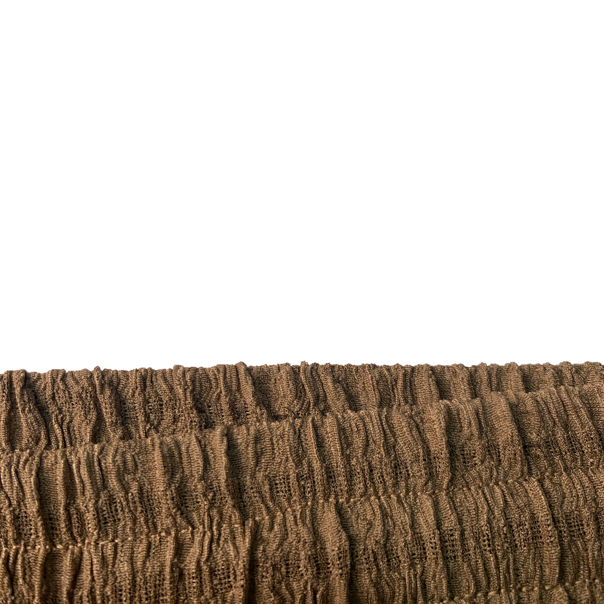 Men's Textured Drawstring Shorts - 98% Polyester 2% Spandex, Brown Casual Summer Shorts