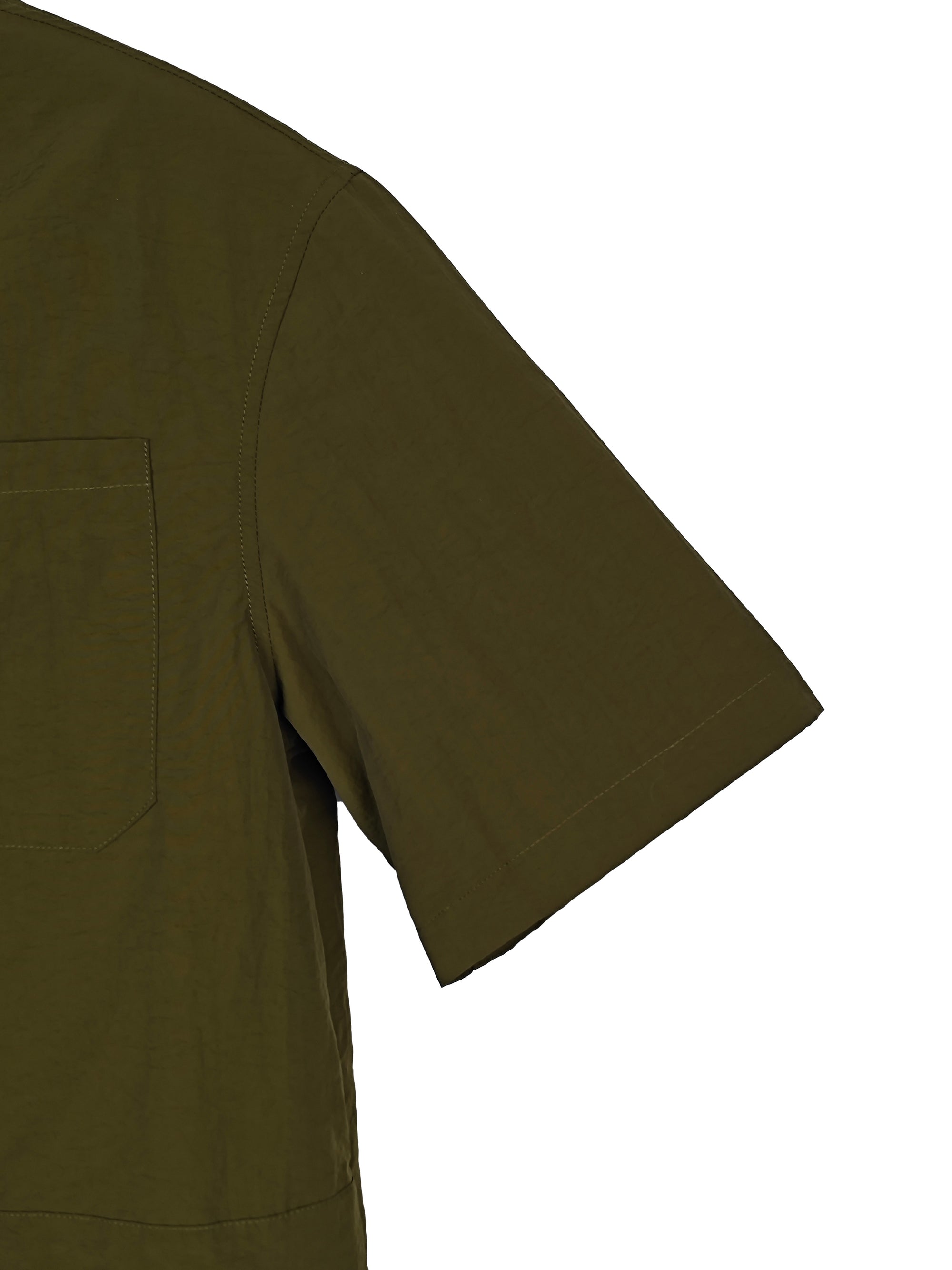 Men's Relaxed Fit 100% Nylon Polo Shirt - Half-Zip Collared Casual Top with Multi Pockets