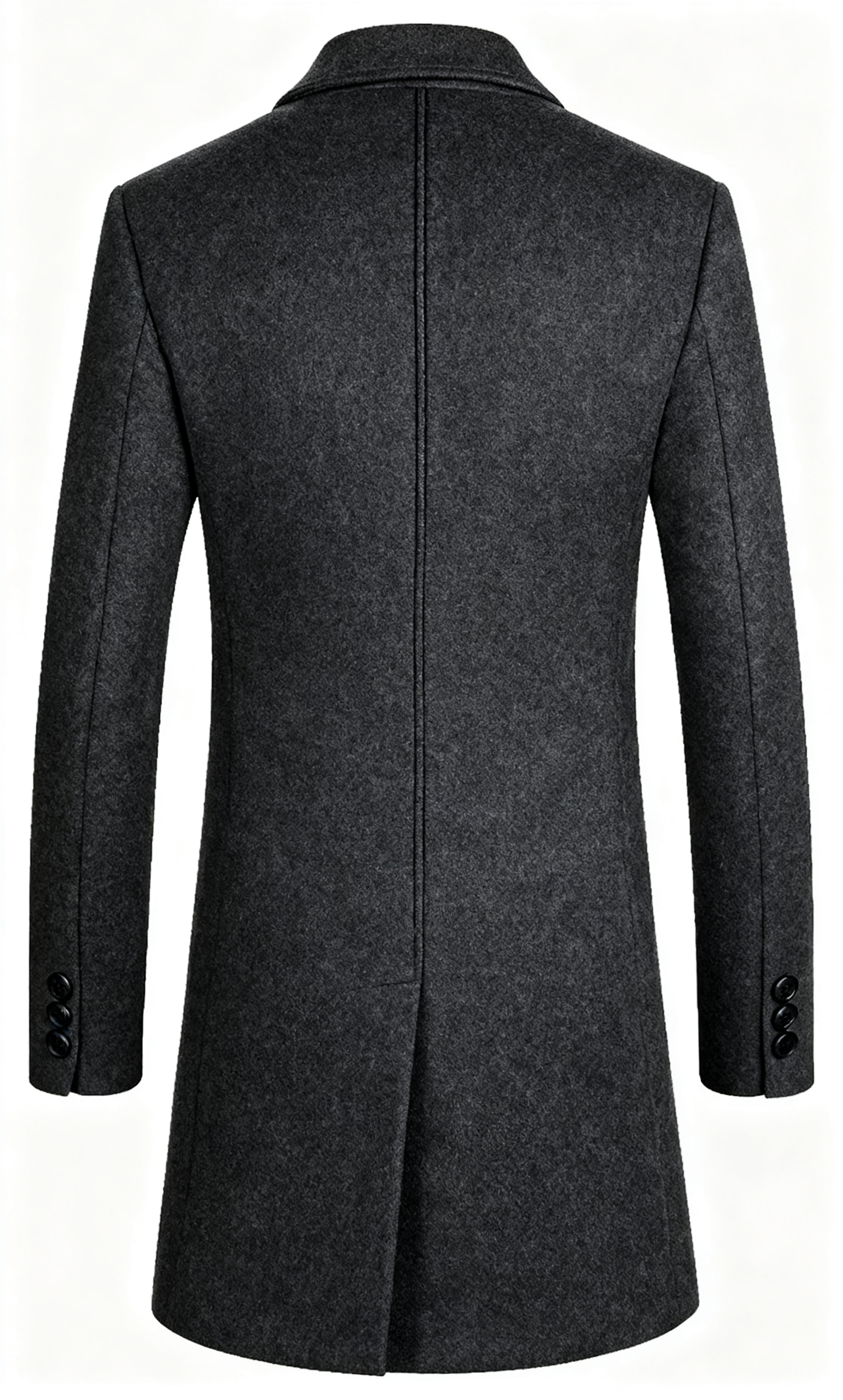 Charcoal Gray Wool-Blend Trench Coat: Timeless Sophistication & Season-Defying Versatility