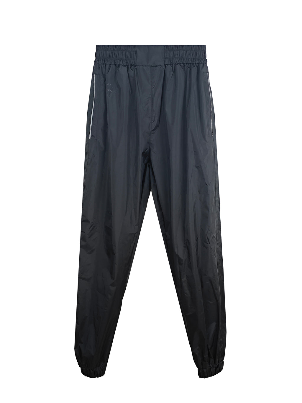 Men's 100% Polyester Sauna Sweat Joggers with Elastic Waist & Reflective Stripes