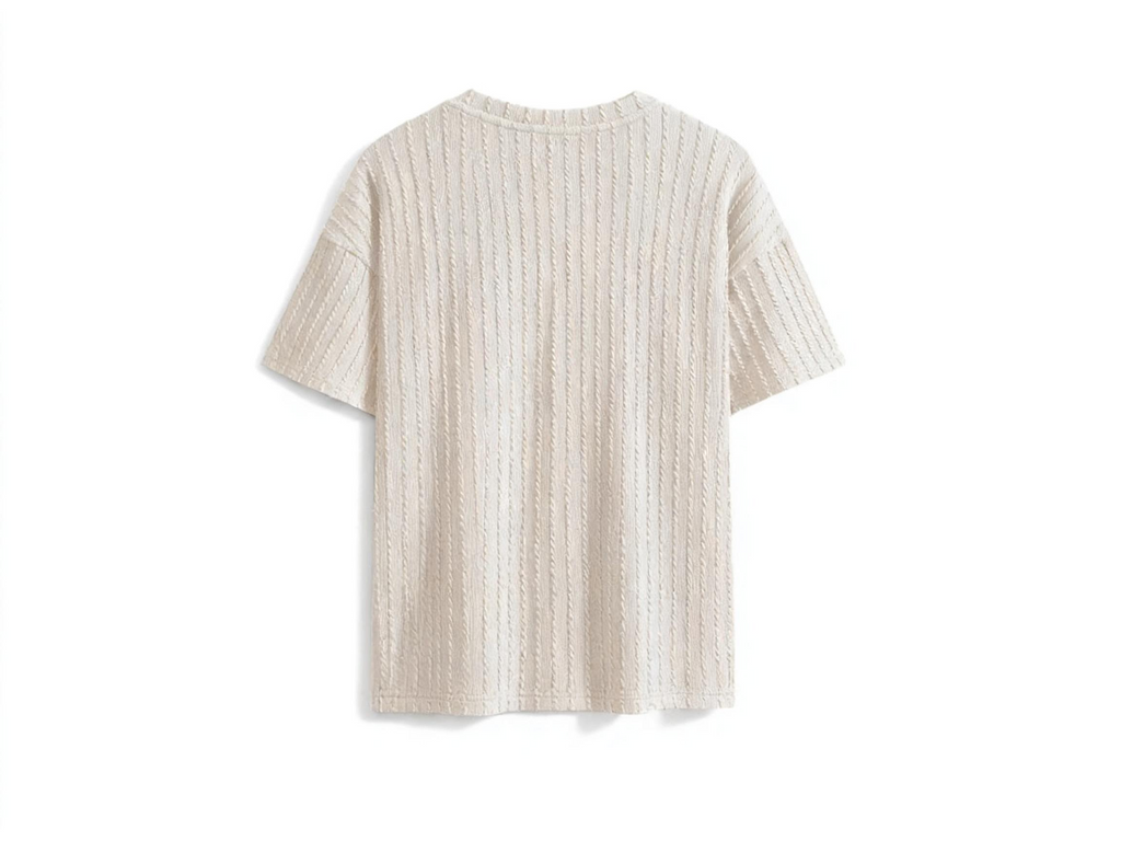 Men's Textured Knit Short-Sleeve T-Shirt: Elevated Casual Style with Timeless Comfort for Modern Men