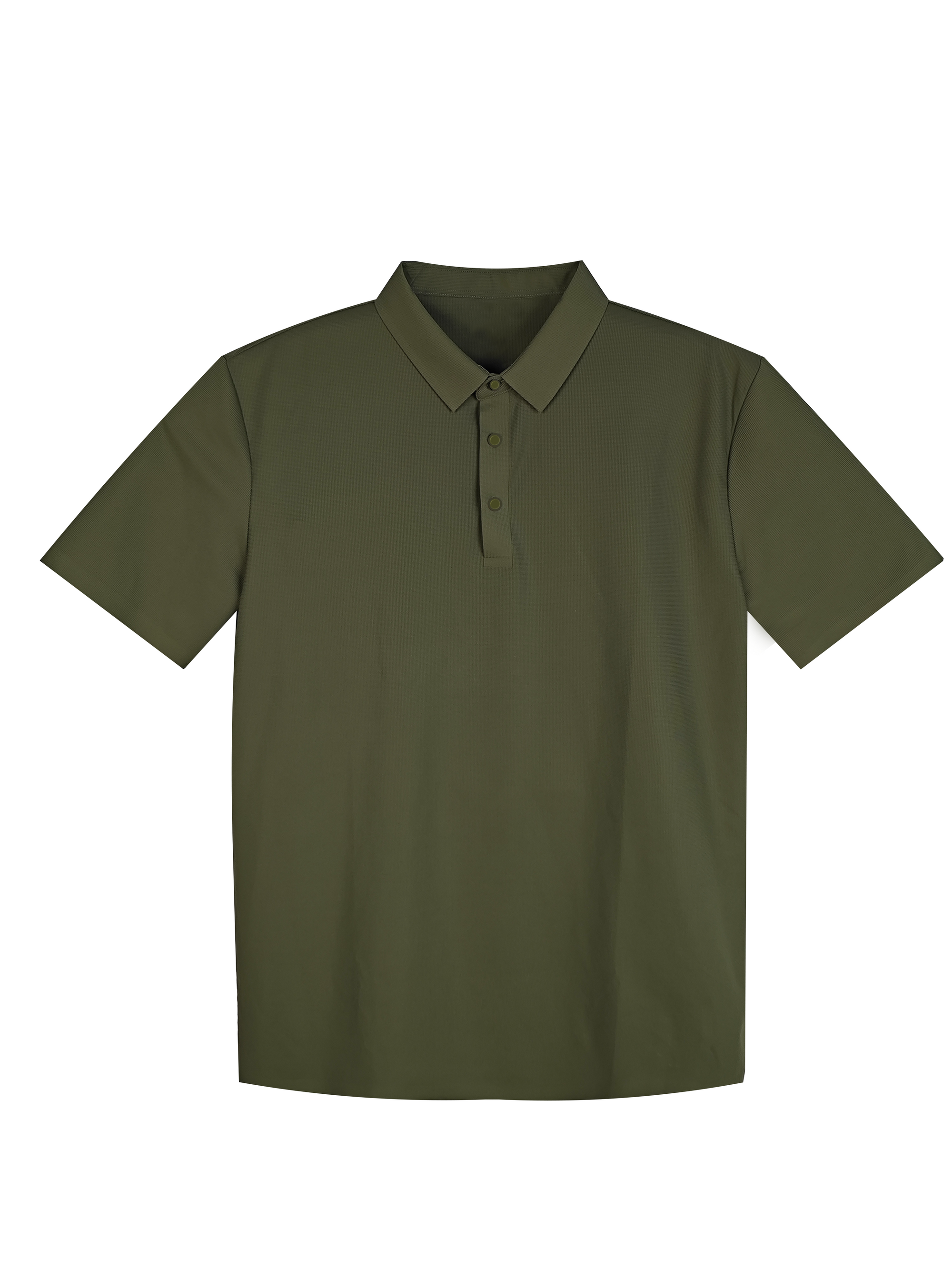 Men's Performance Polo Shirt - 88% Polyester 12% Spandex Quick-Dry Casual Golf Top (Olive Green)