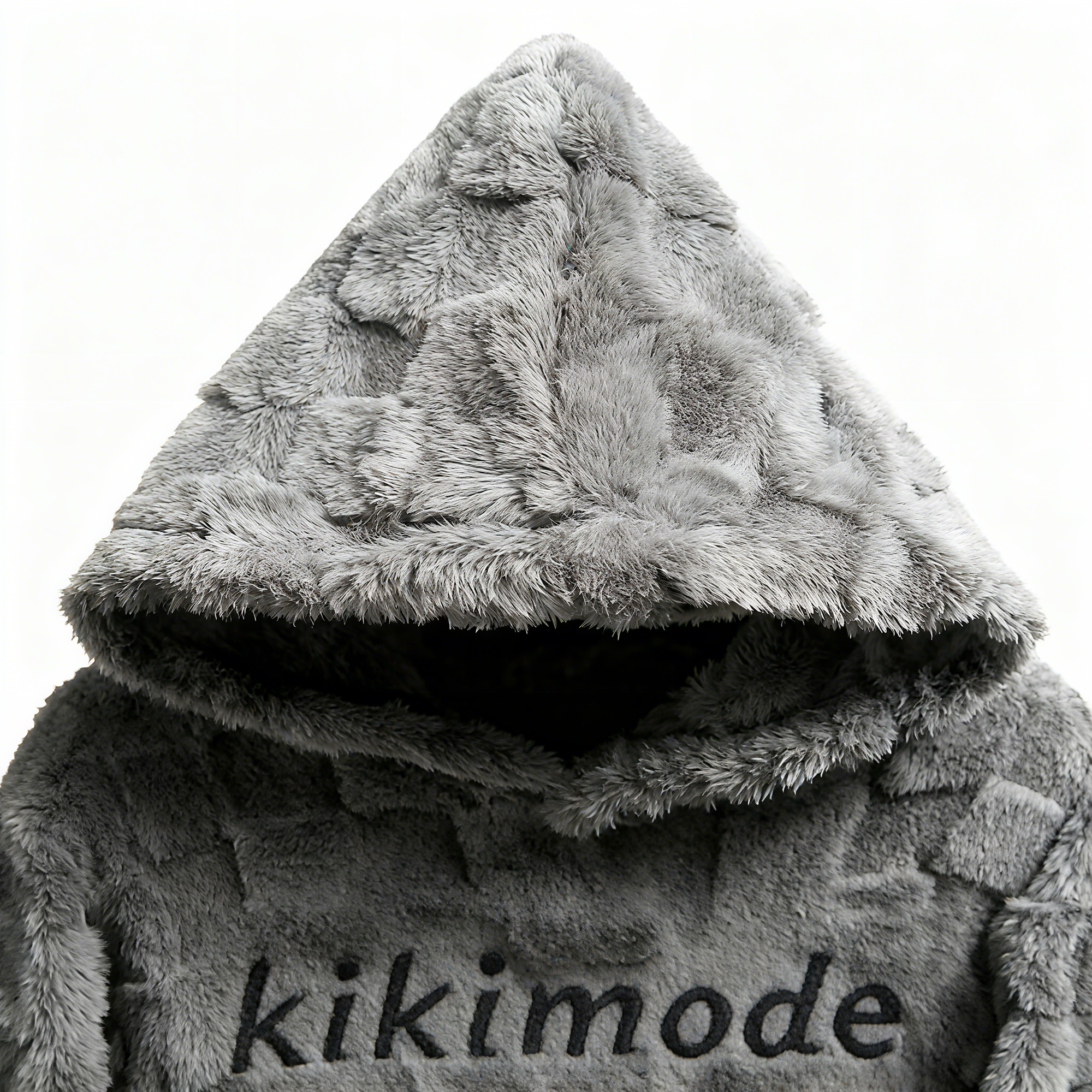 100% Polyester Fuzzy Checkered Hoodie: Ultra-Soft Comfort & Stylish Texture