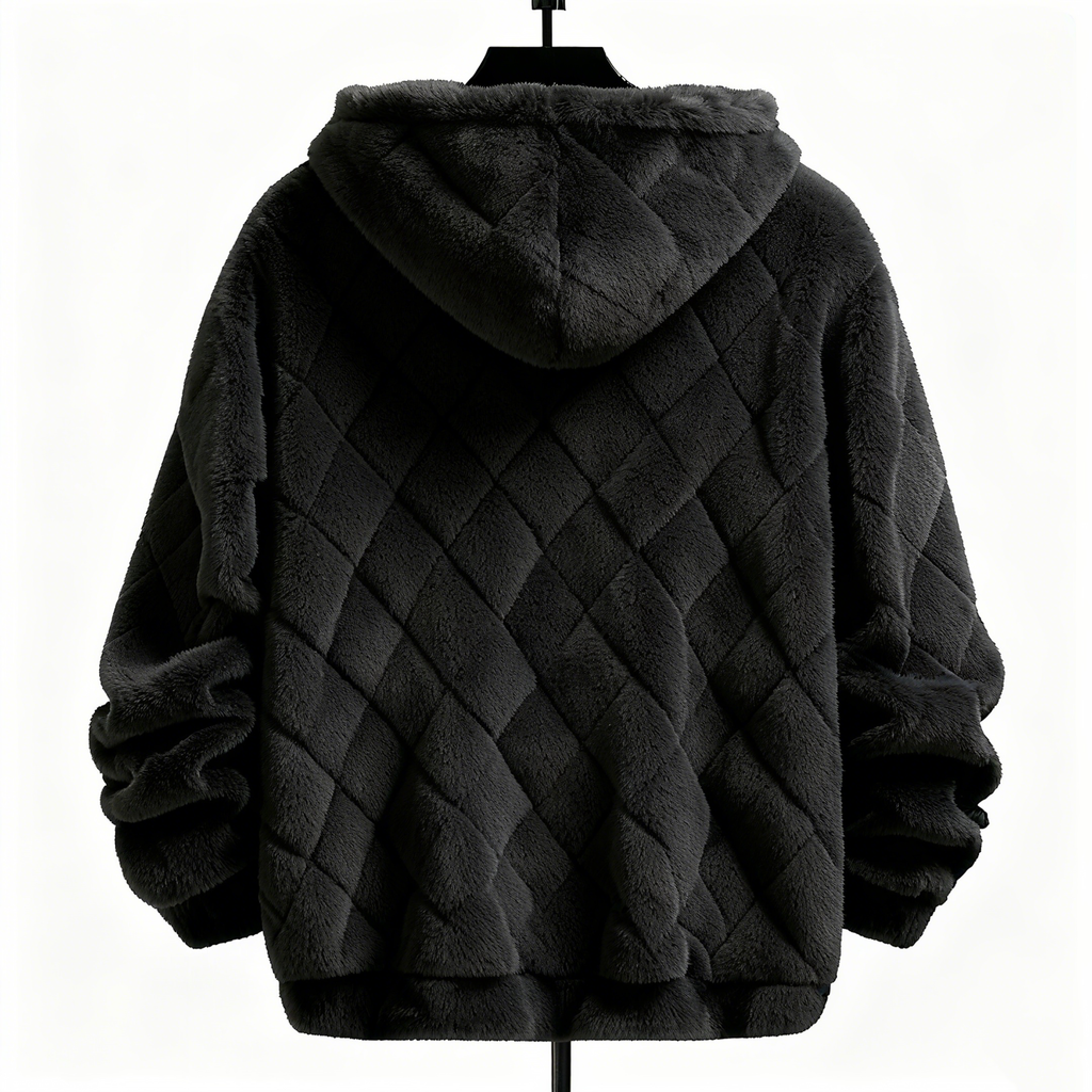 Kikimode Plush Fleece Hoodie - Ultra-Soft 100% Polyester Pullover for Cozy Winter & Leisure